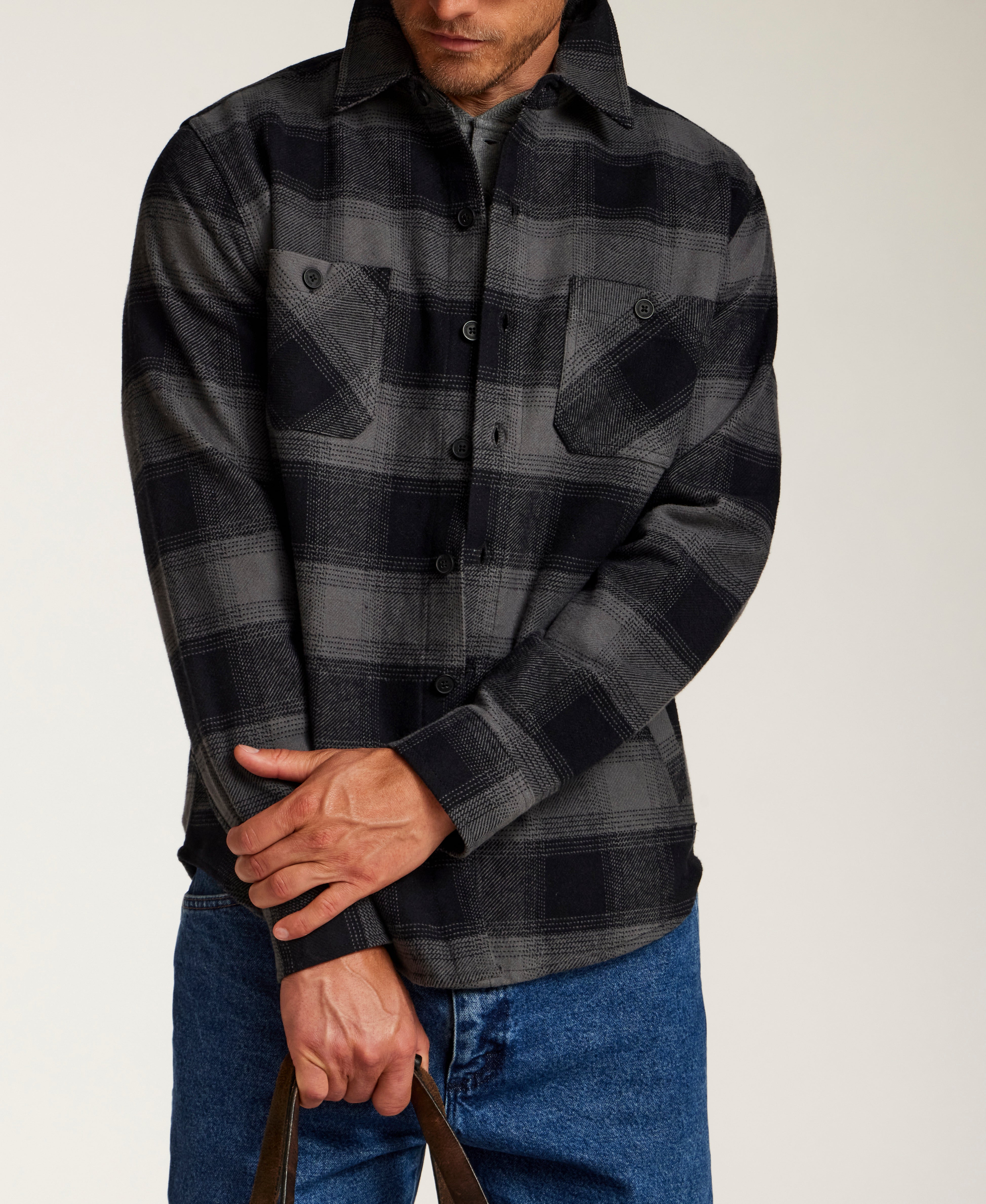 Lumberjack Plaid Shirt Jacket in Phantom