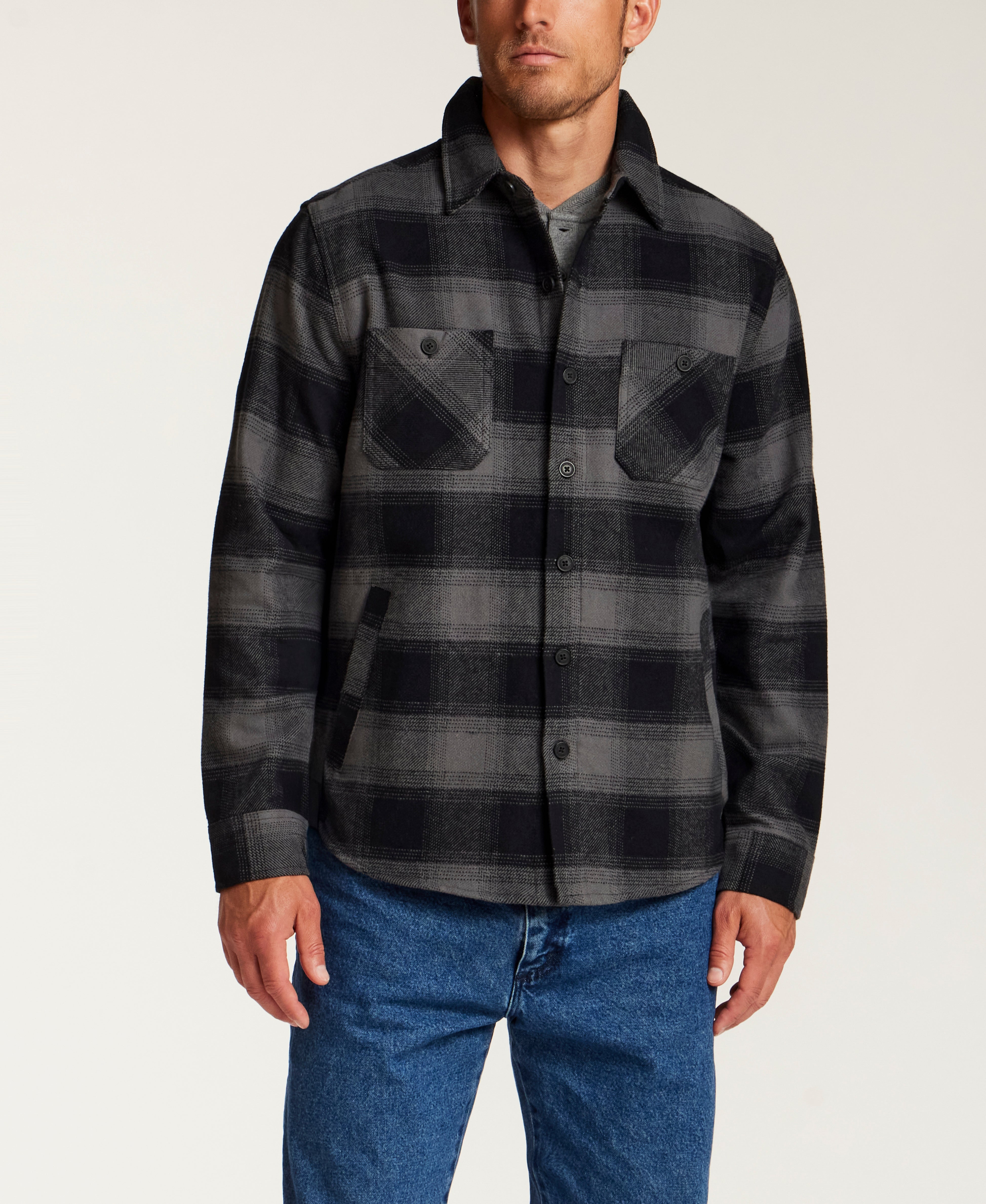 Lumberjack Plaid Shirt Jacket in Phantom