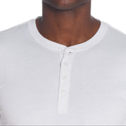 Long Sleeve Brushed Jersey Henley In White
