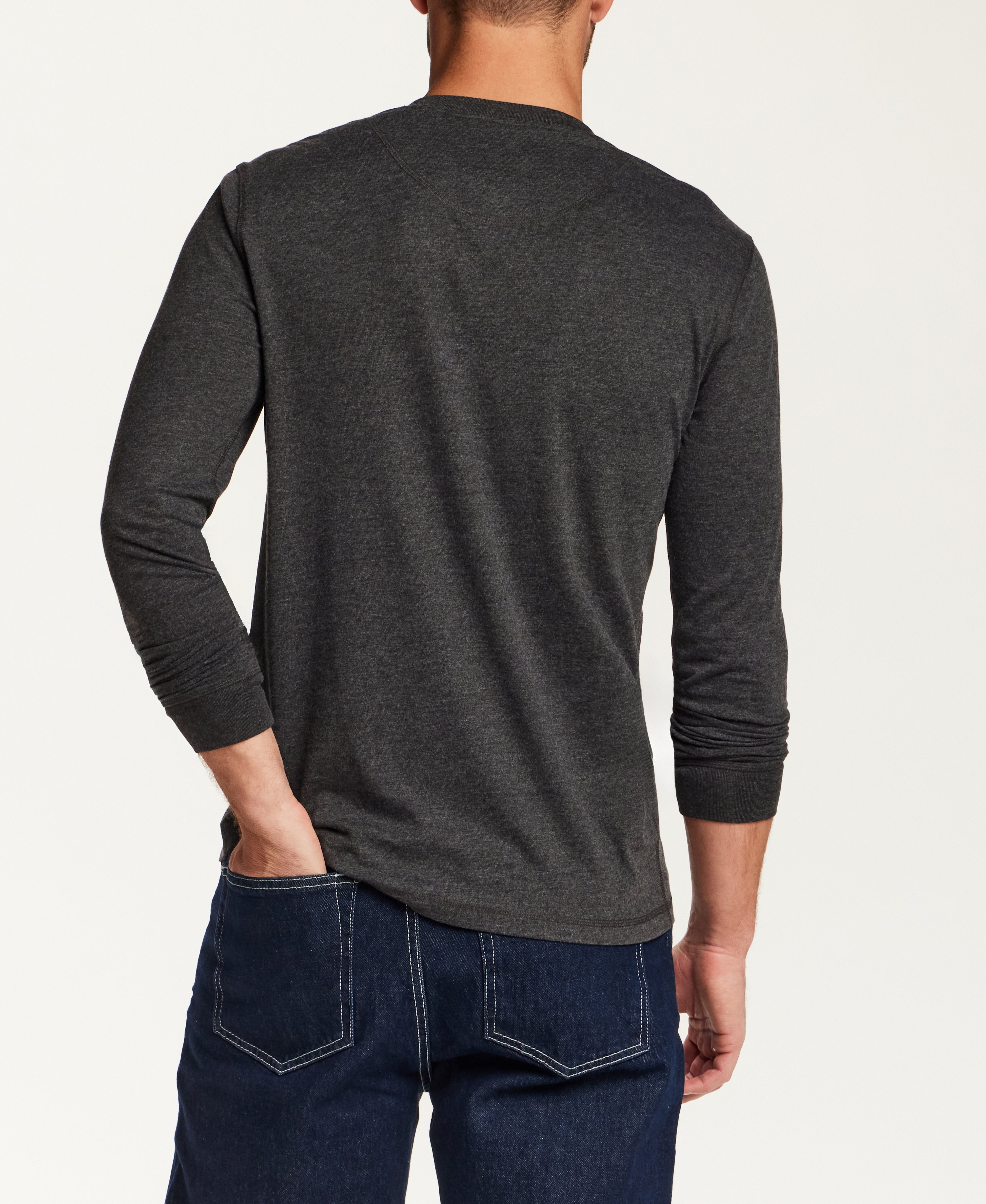 The Signature Henley in Black Heather