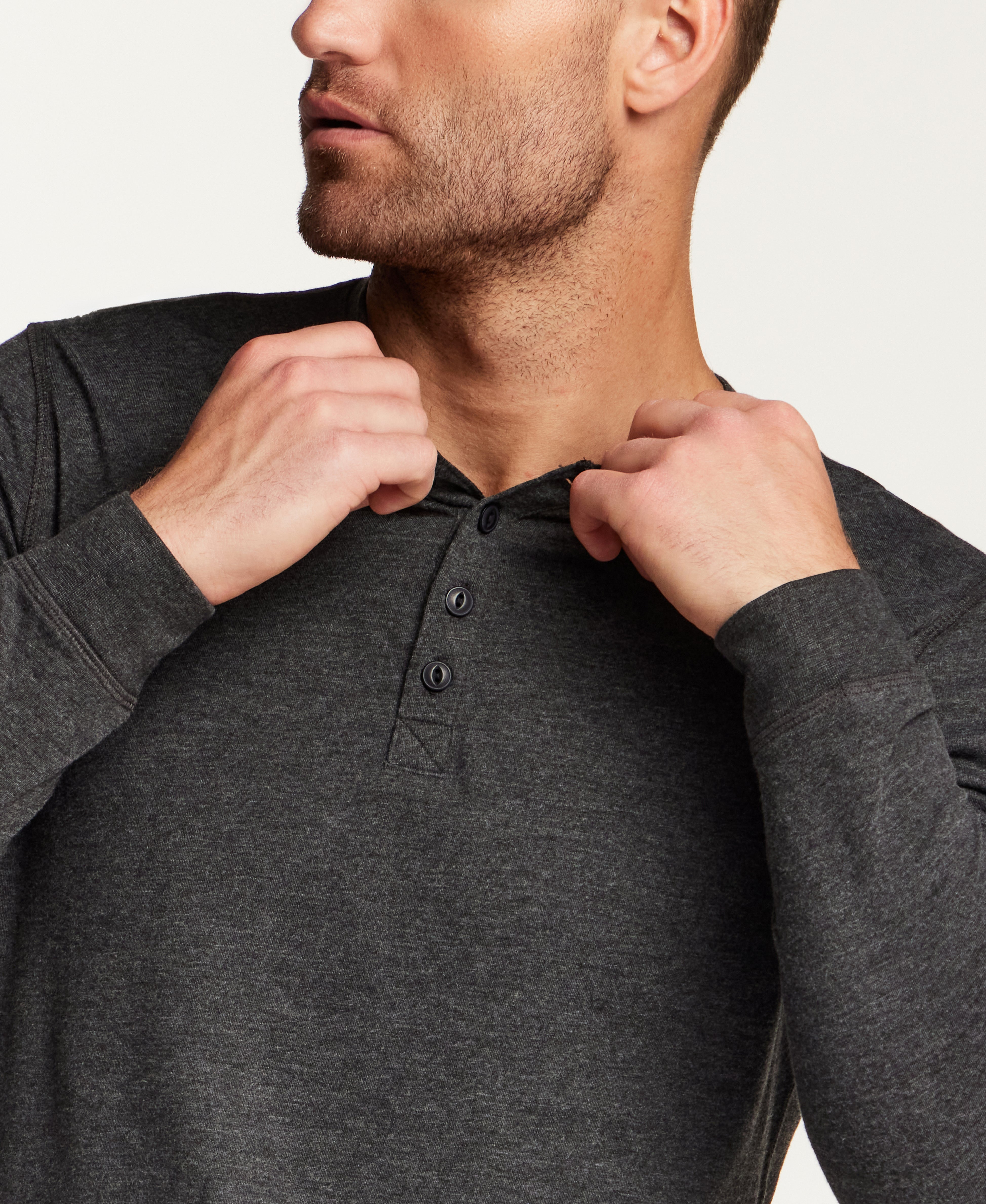 The Signature Henley in Black Heather