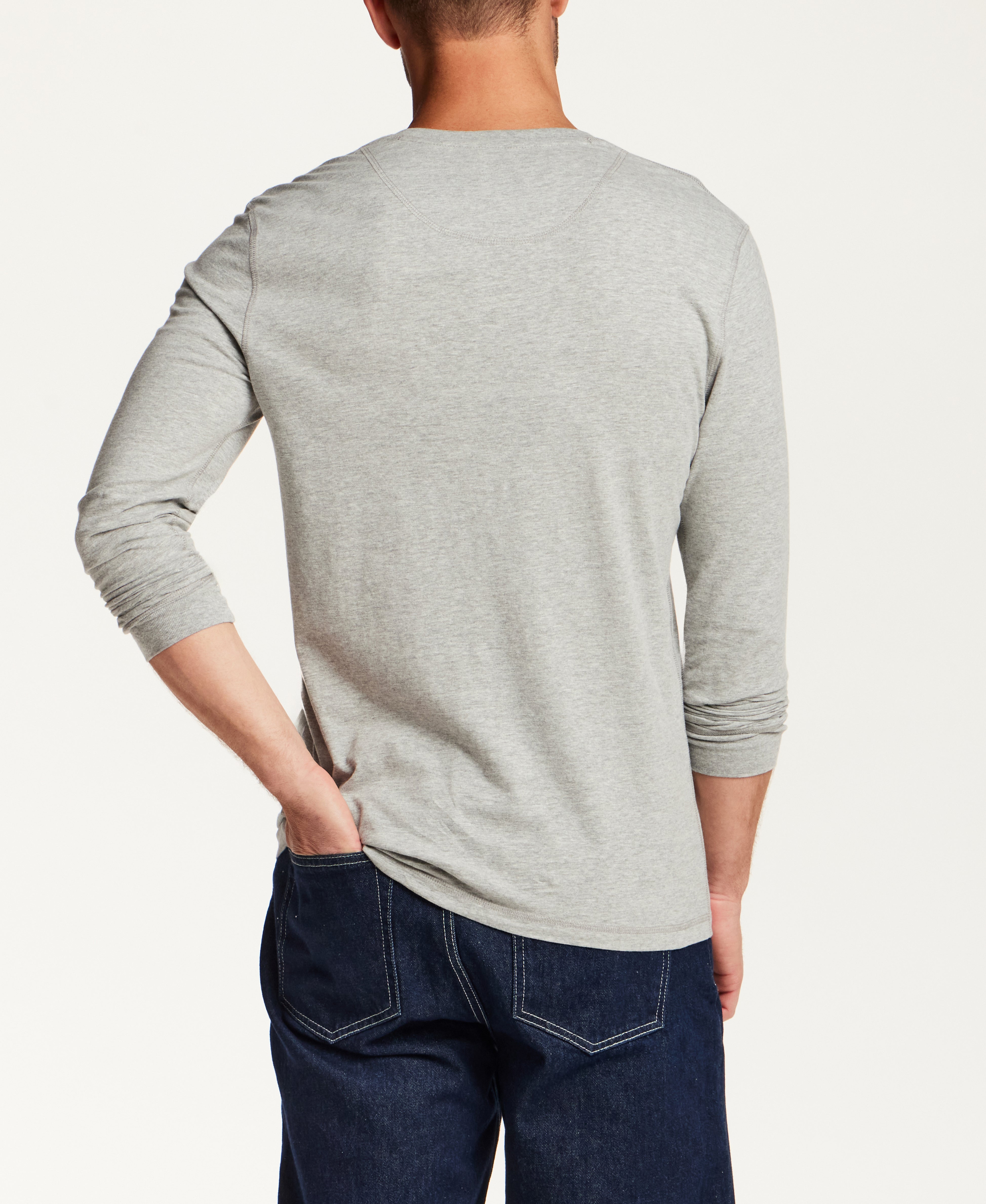 The Signature Henley in Light Grey Heather