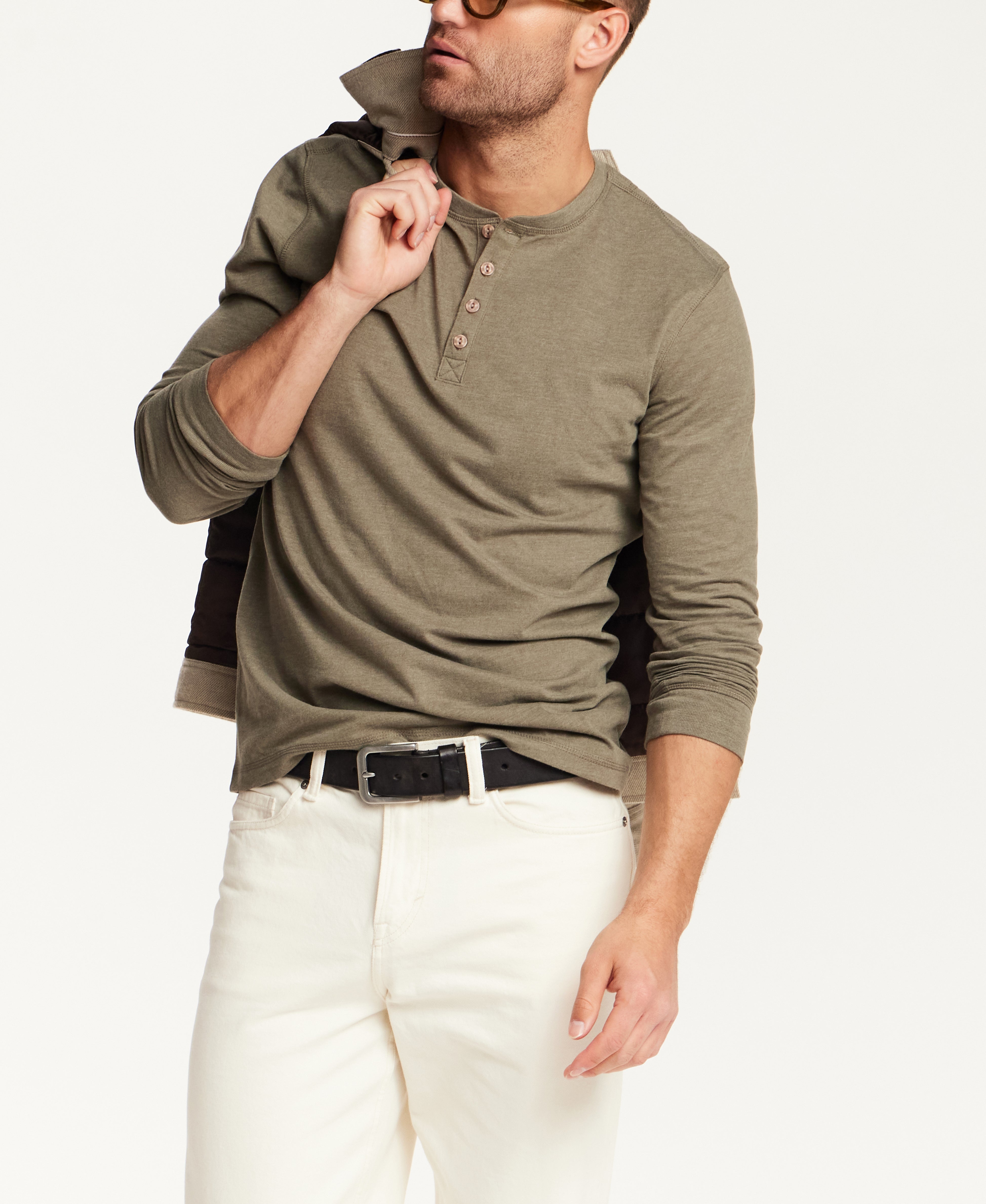 The Signature Henley in Olive