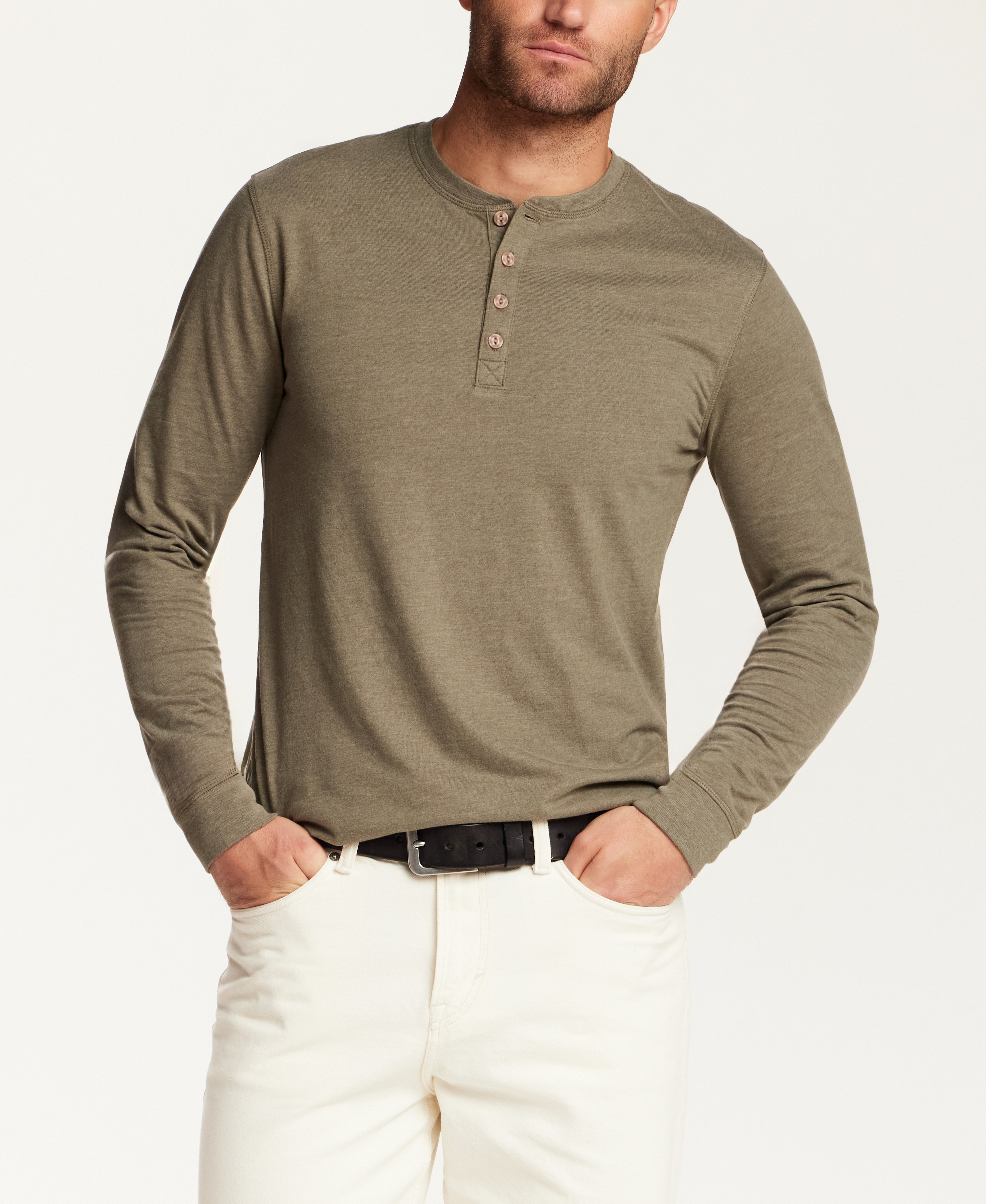 The Signature Henley in Olive