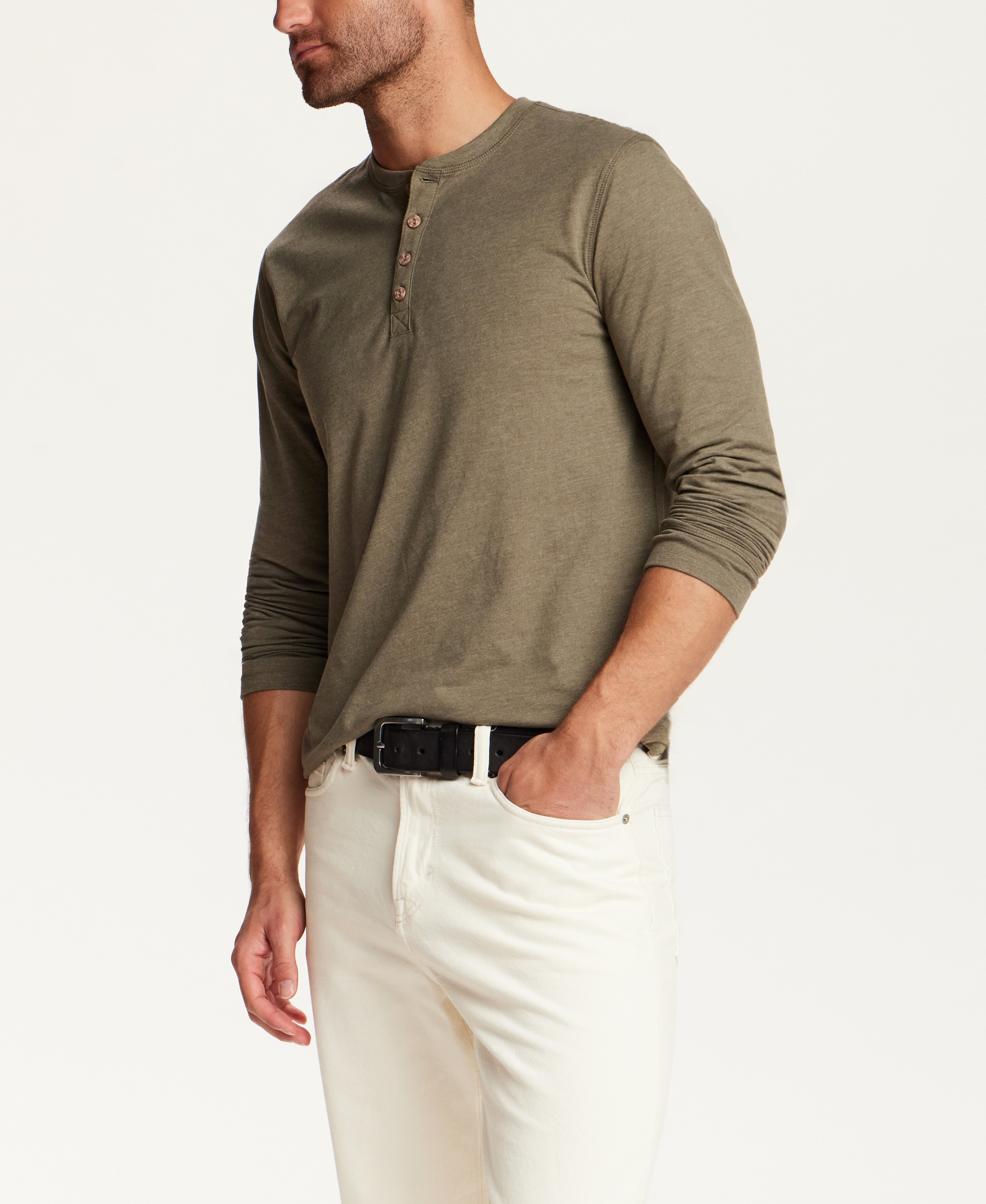 The Signature Henley in Olive
