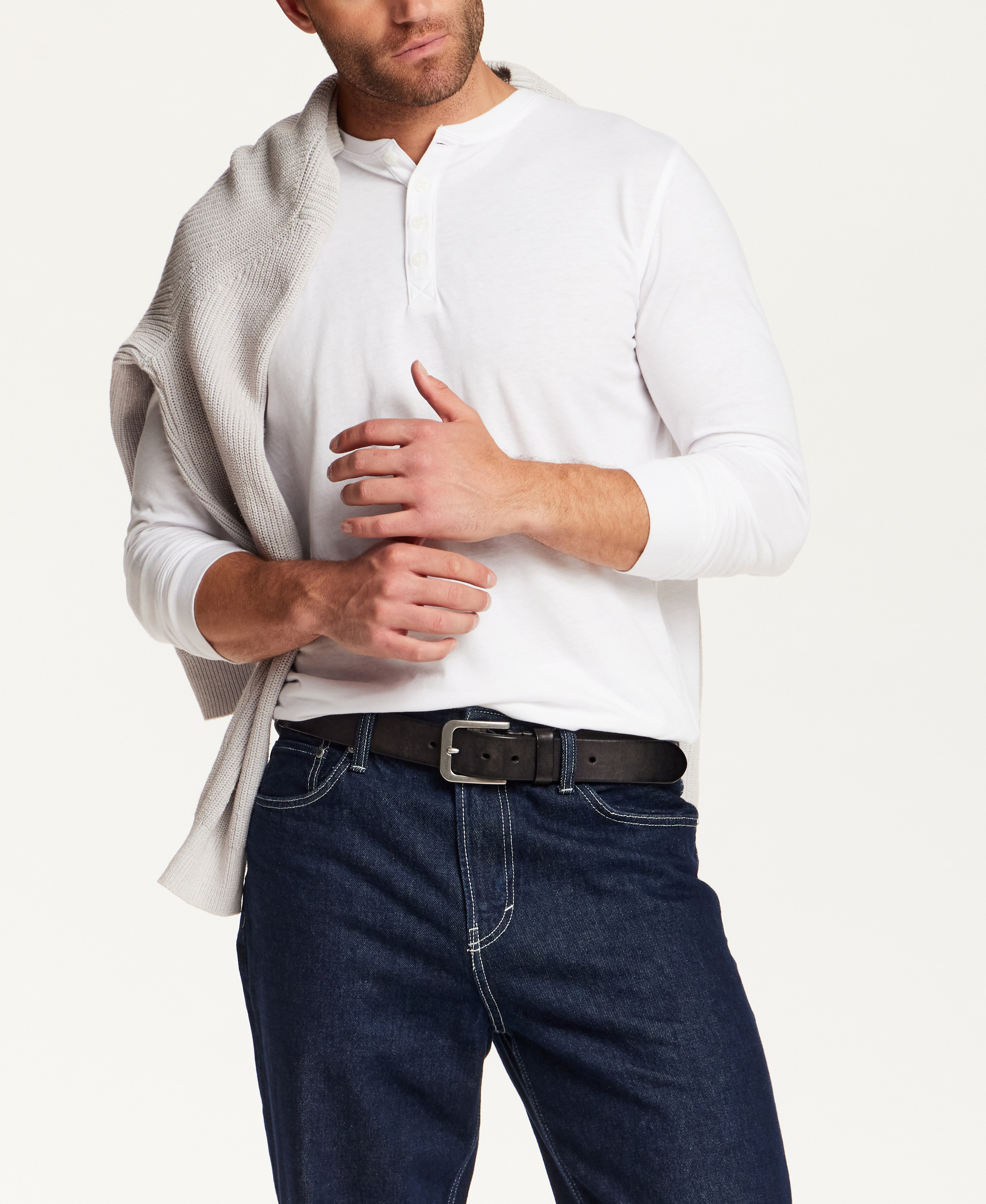 The Signature Henley in White