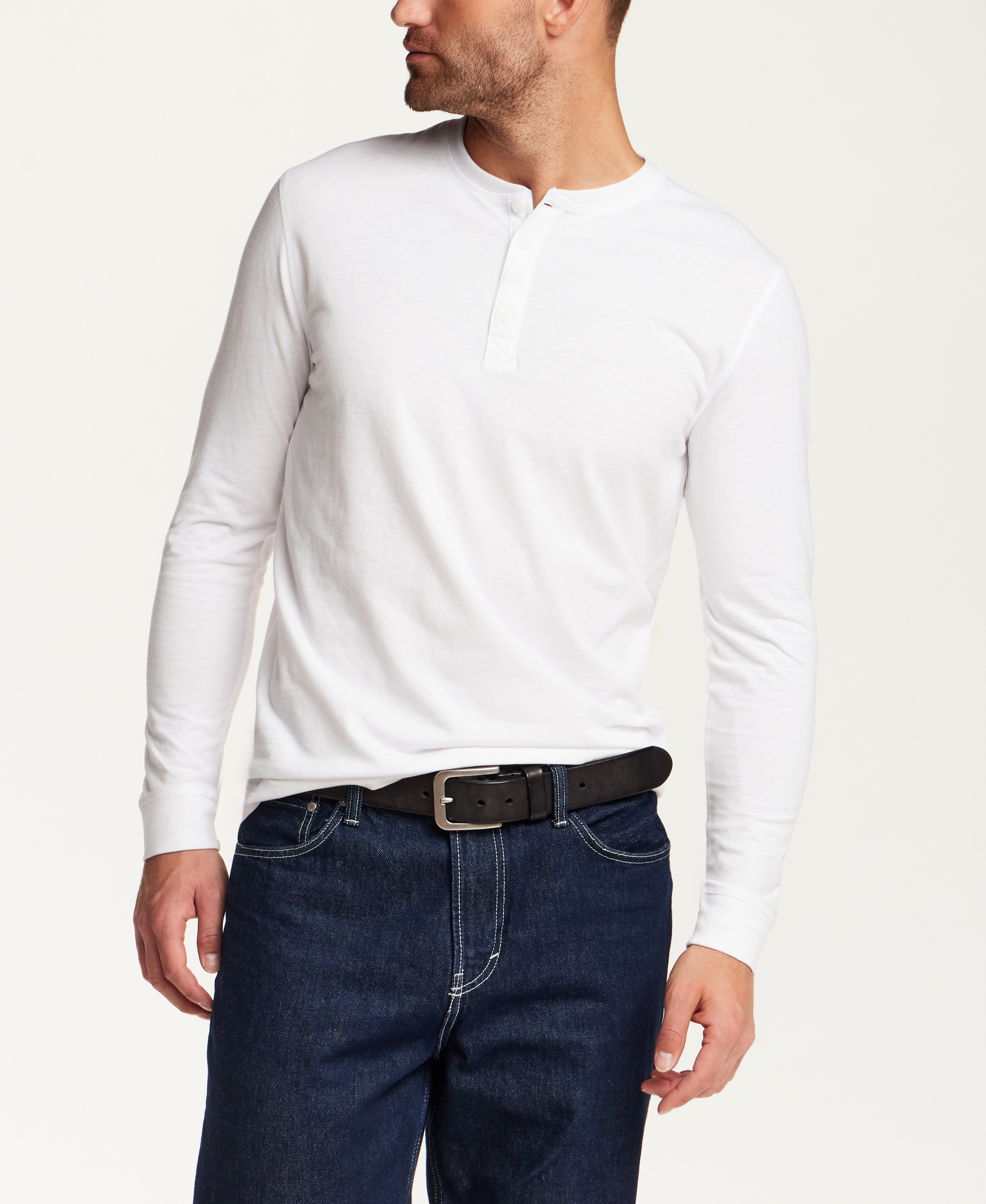 The Signature Henley in White