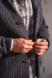 Alpaca Blend Cardigan in Indigo