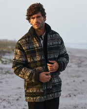 Berber Lined Southwest Rancher Jacket in Olive Black