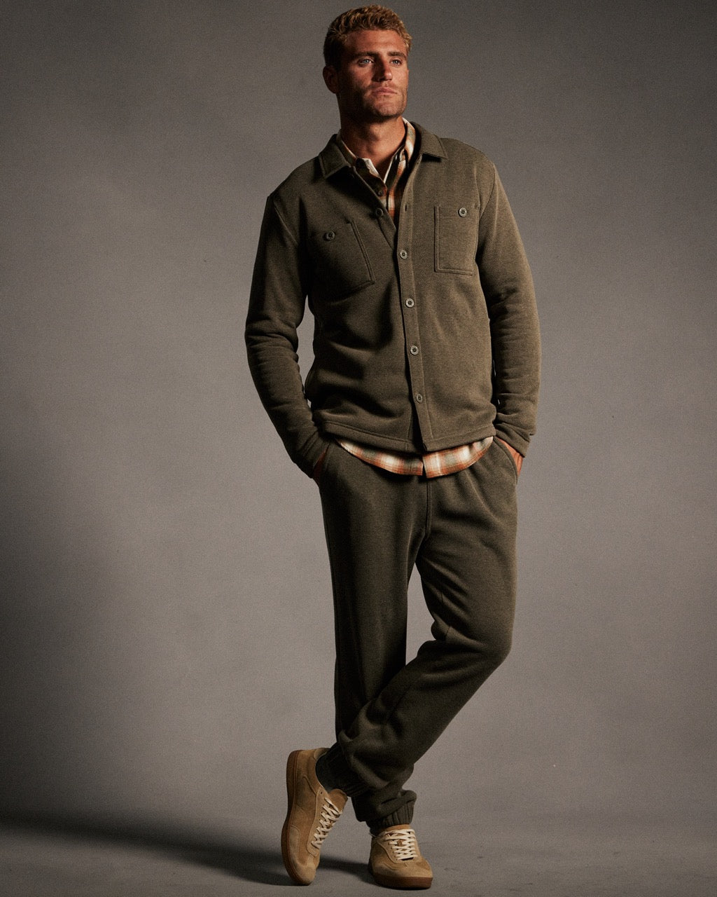 Pebble Fleece Jogger in Forest Night