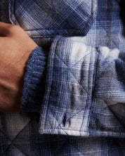 Quilted Plaid Shirt Jacket In Quiet Harbor