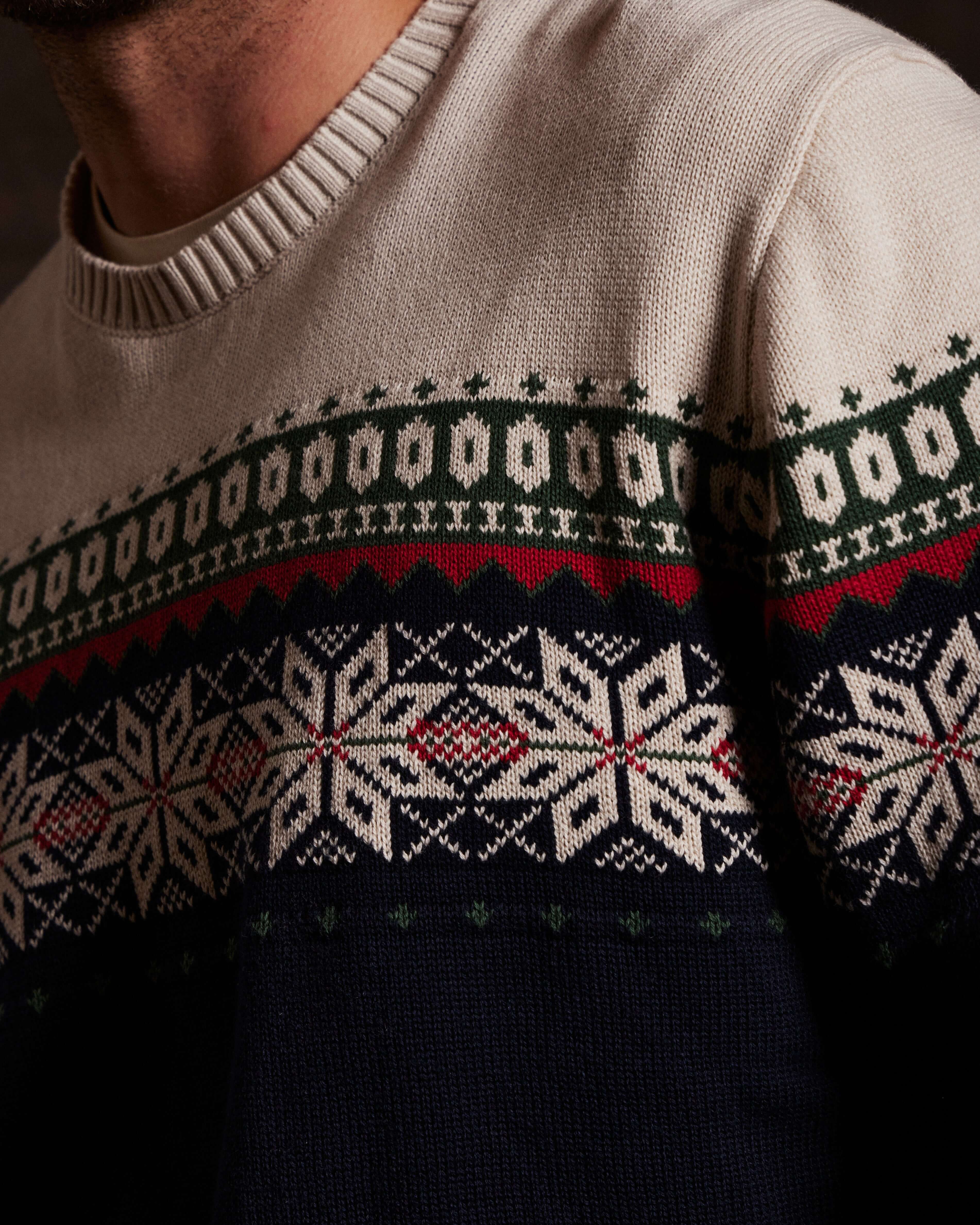 Holiday Snowflake Crew In Dark Navy | Sweaters | Weatherproof Vintage