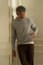 Sweater Knit Hoodie in Grey Heather