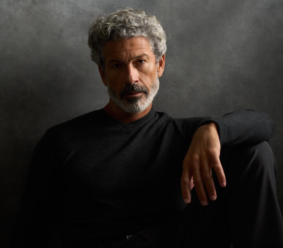 Long Sleeve Brushed V-Neck in Charcoal