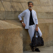 Mini Herringbone Bomber Jacket in Natural