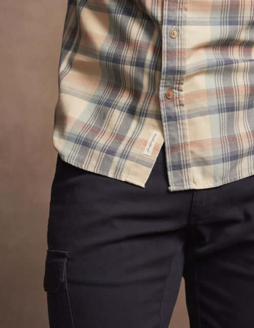 Long Sleeve Burnout Flannel In Wood Ash