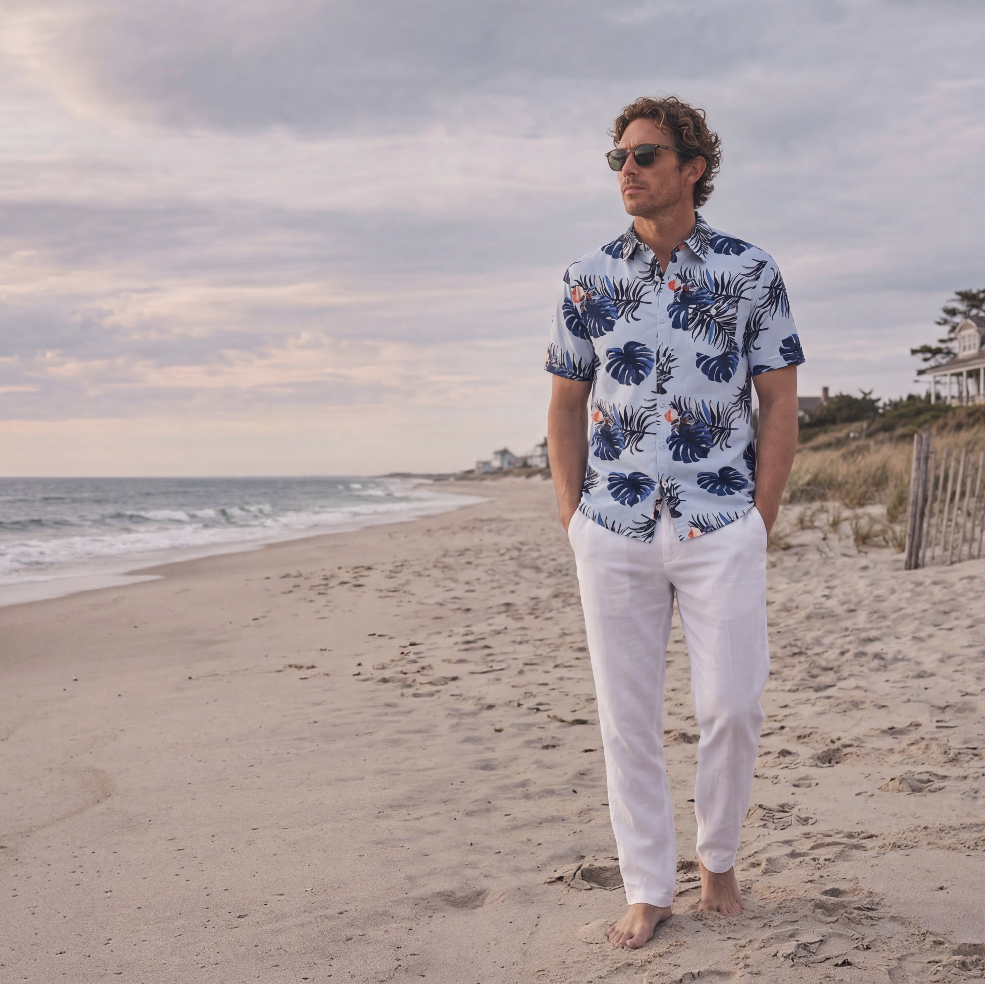 Short Sleeve Cotton Poplin Shirt Sargasso Sea