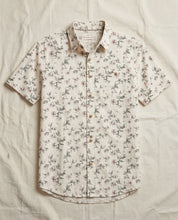 Linen Blend Floral Print Shirt in Cloud Pink