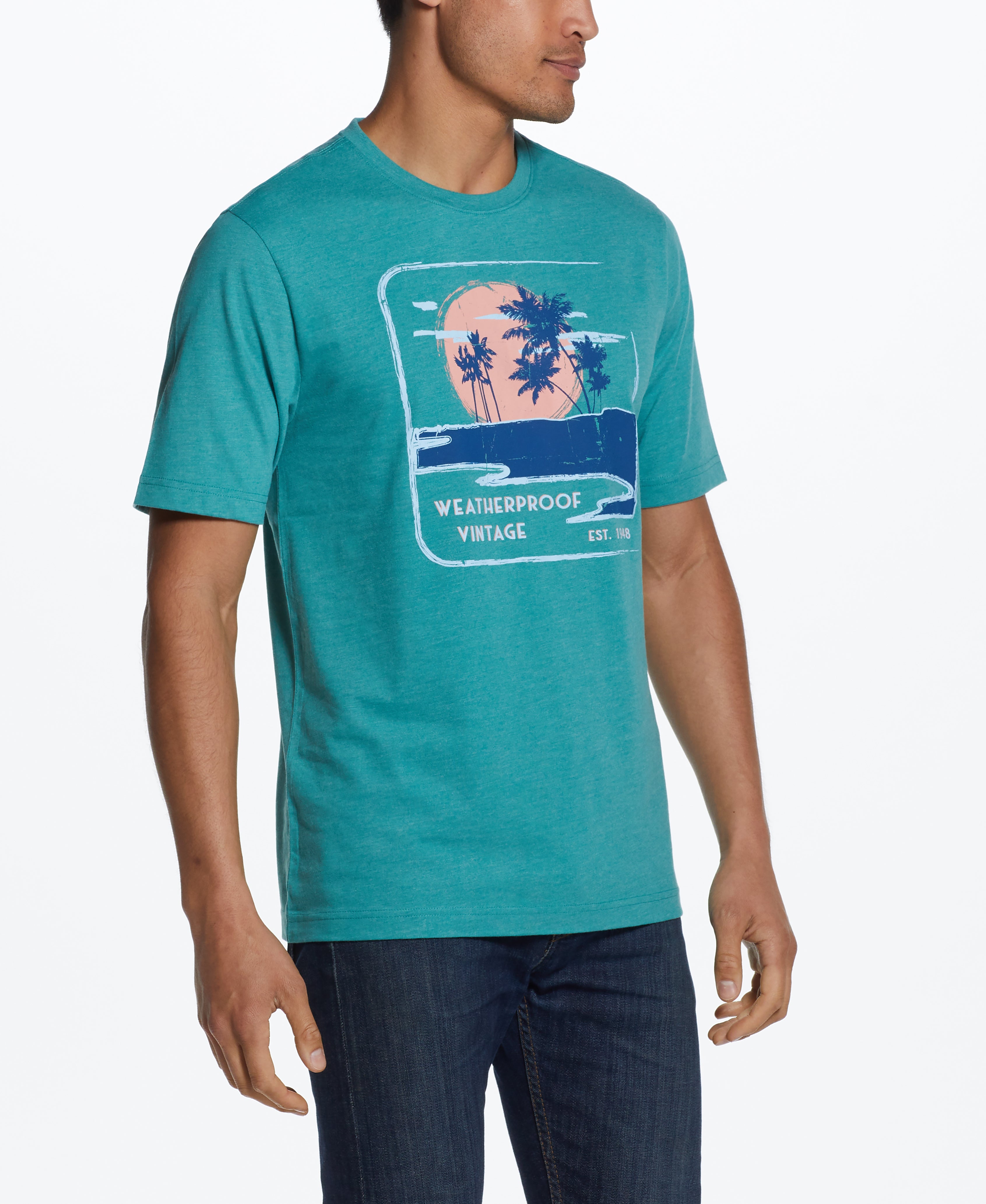 Weatherproof Vintage Graphic Tee in Pool Blue Large Pool Blue