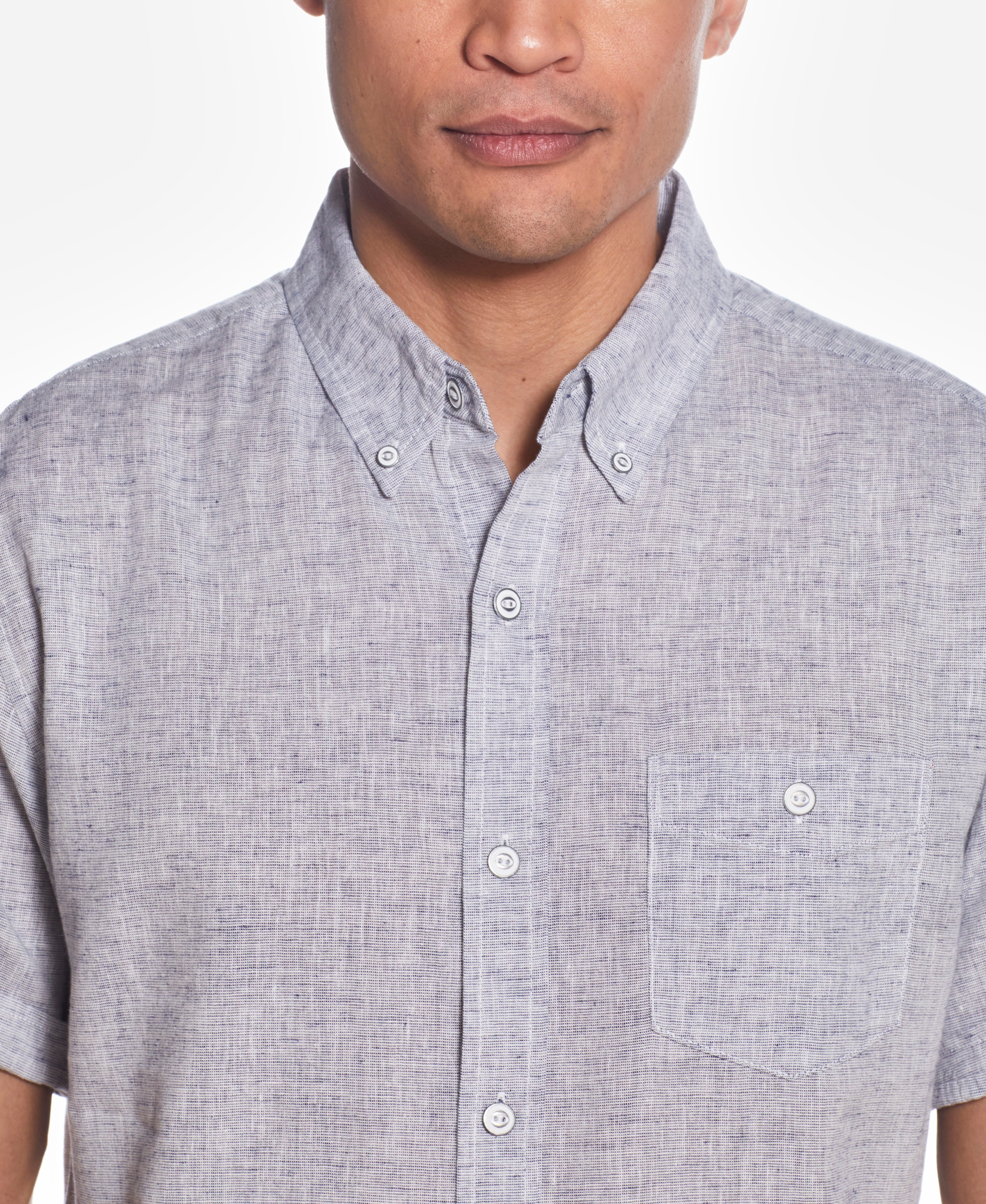 Short Sleeve Linen Cotton in Indigo