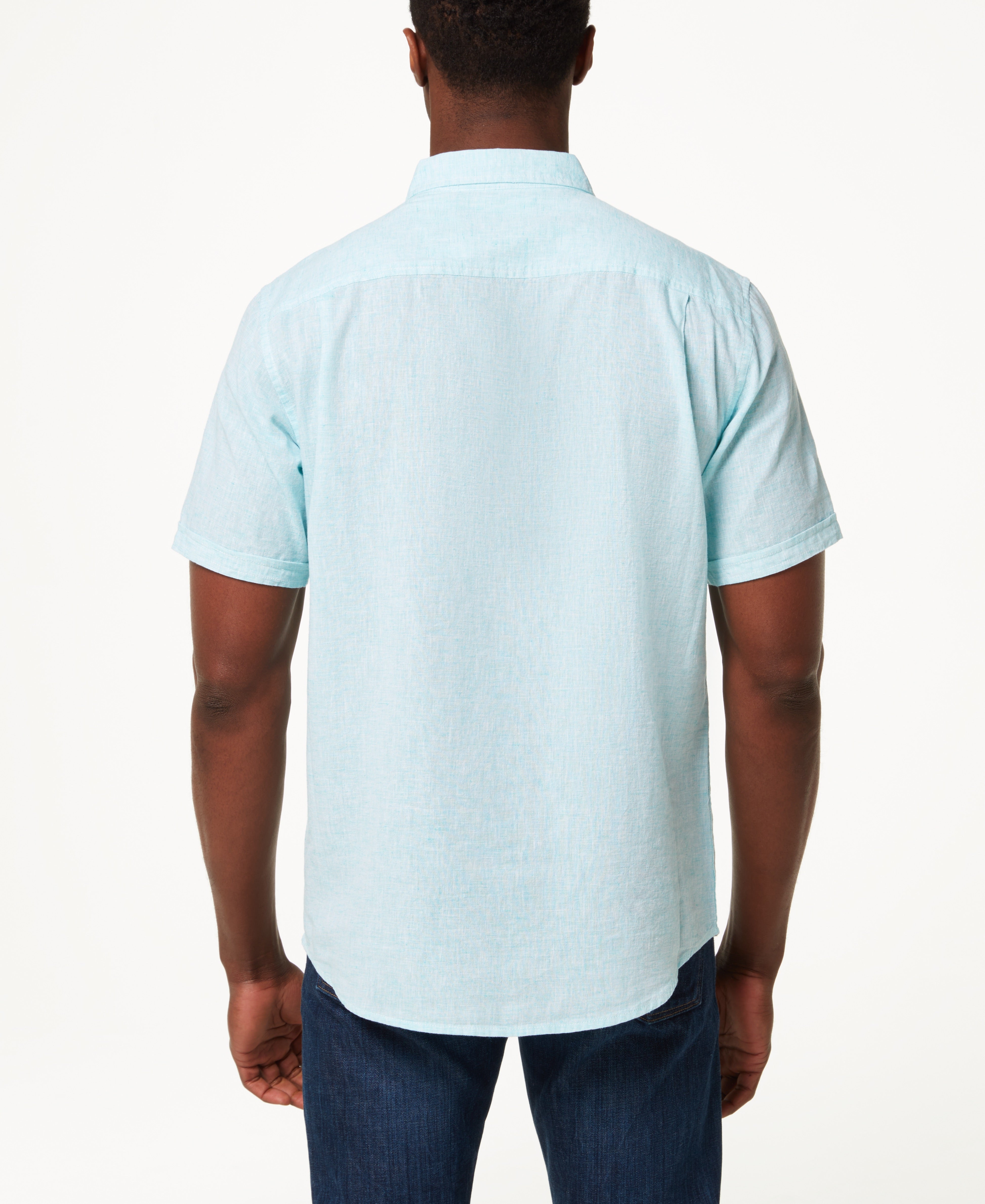 Short Sleeve Linen Cotton in Mint