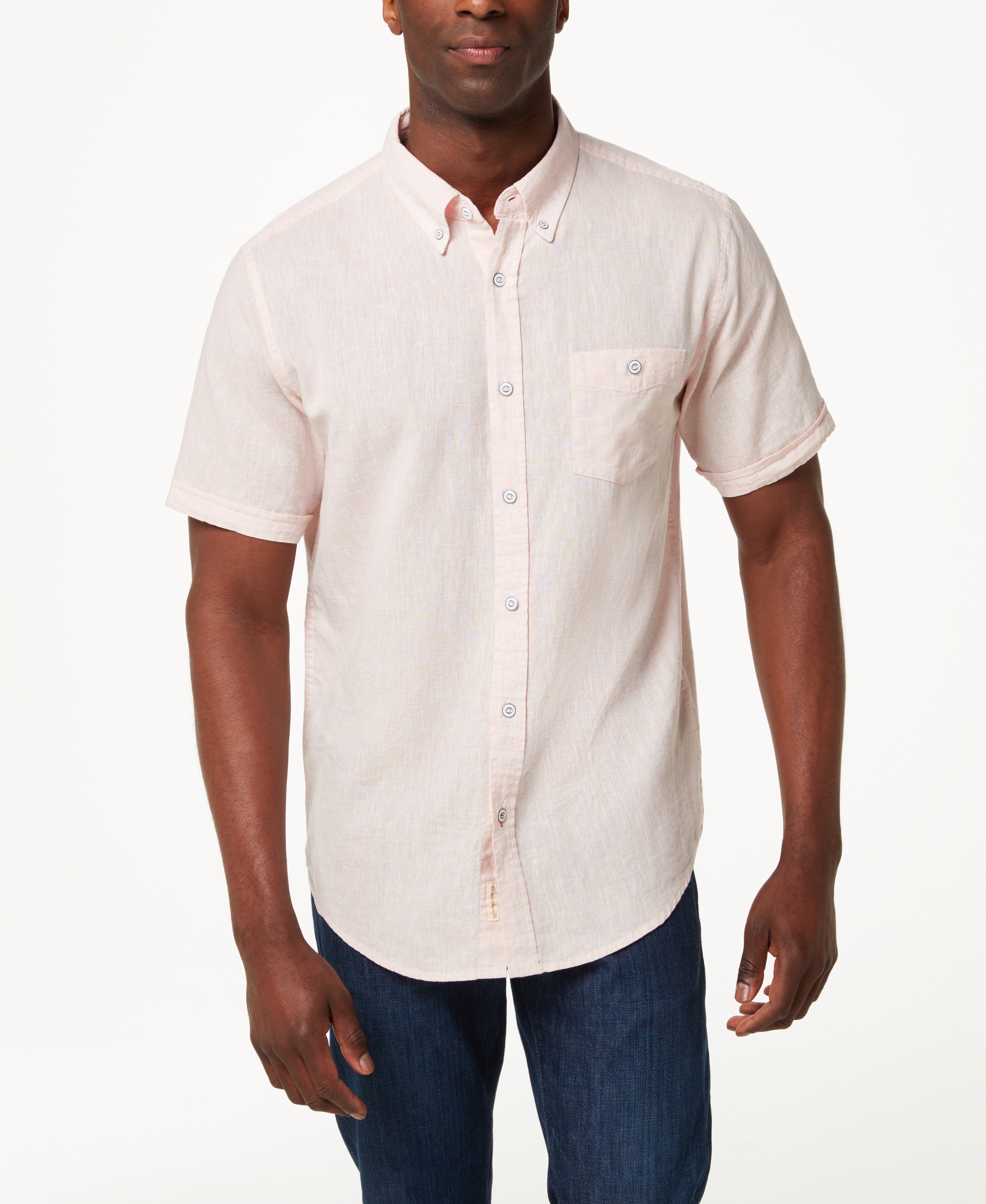 Short Sleeve Linen Cotton in Pink