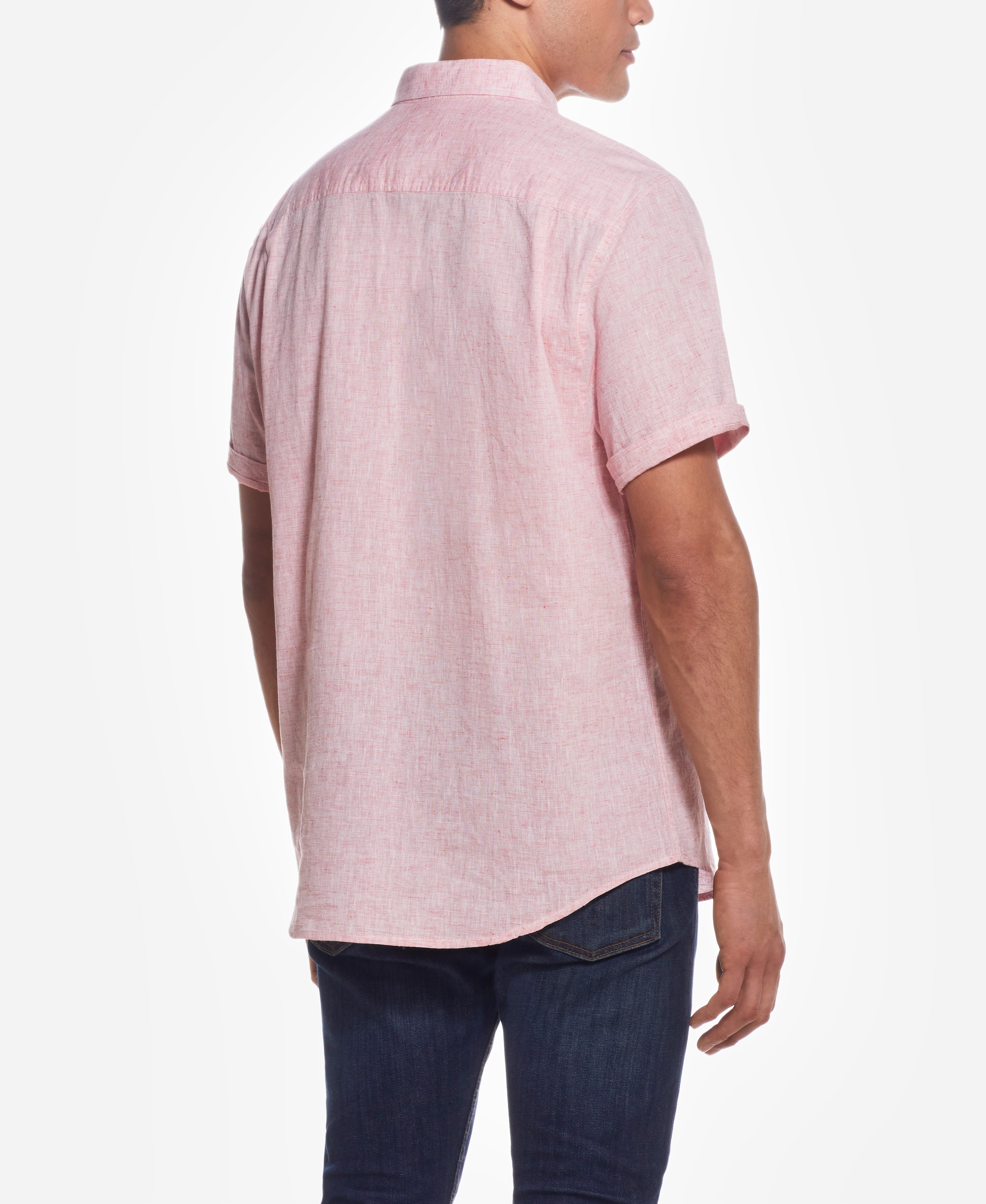 Short Sleeve Linen Cotton in Red