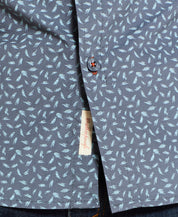 Peached Poplin Mini Print In Blue Fin