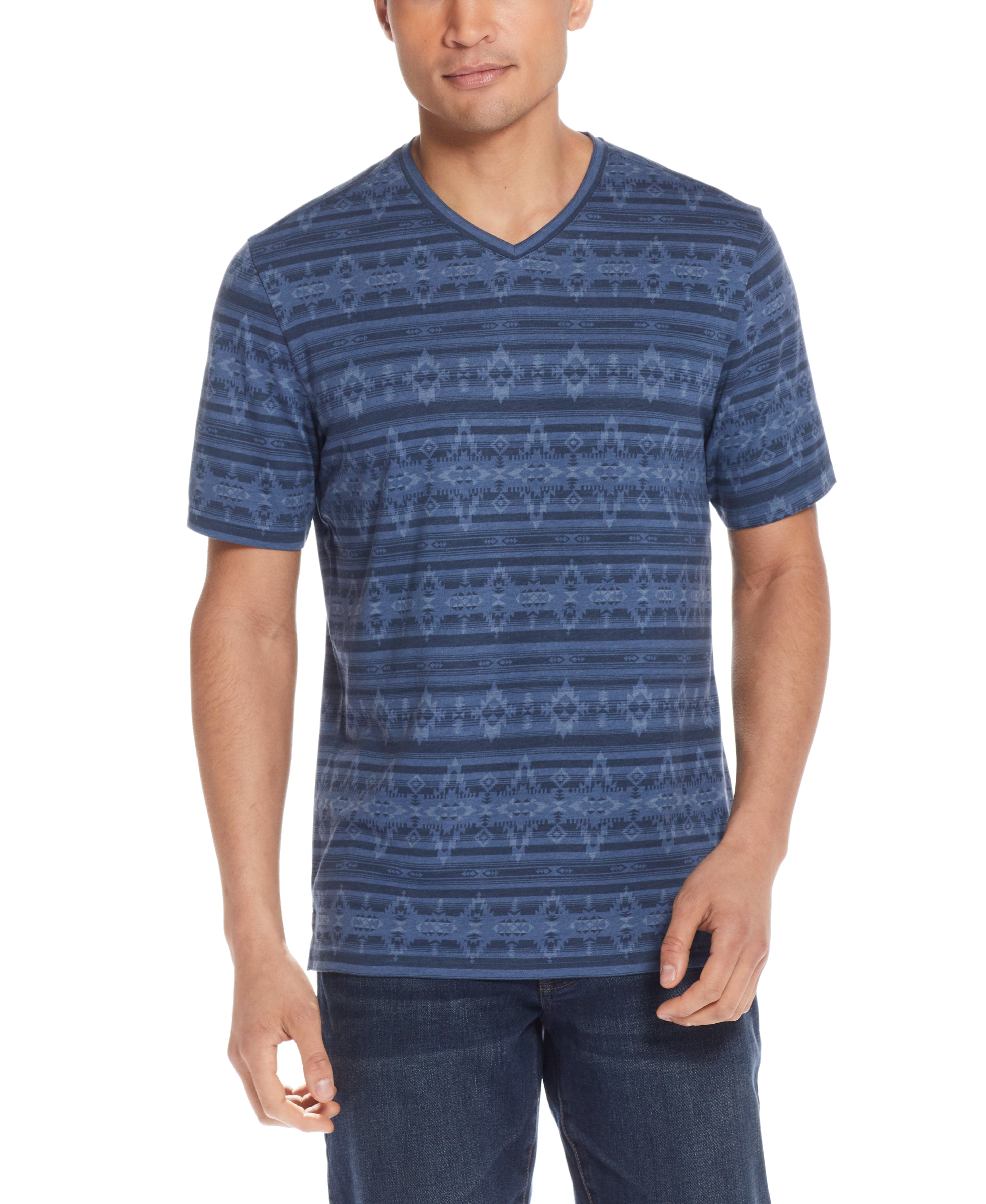 South West V Neck Tee In Indigo