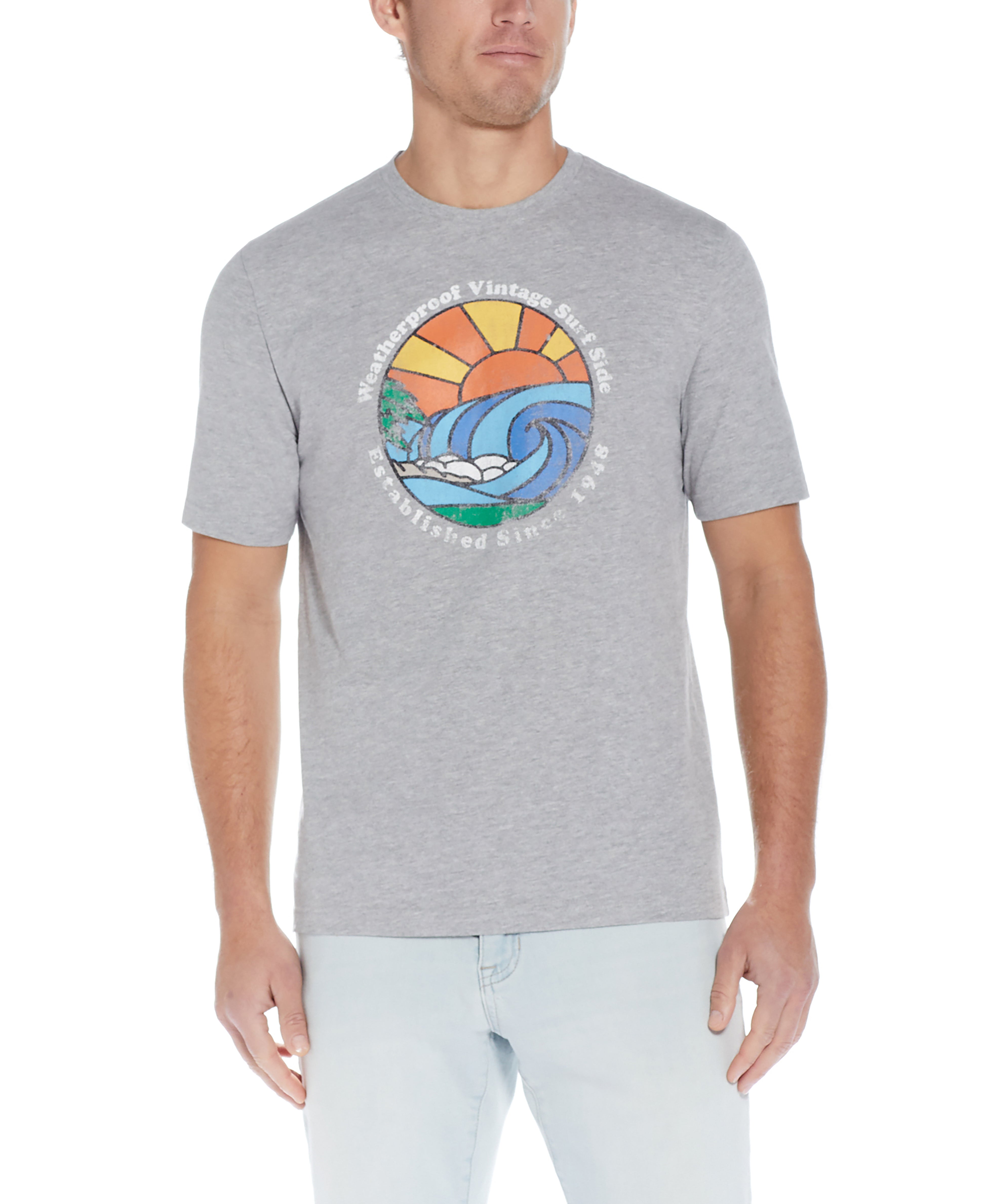 Graphic Tee In Grey Heather