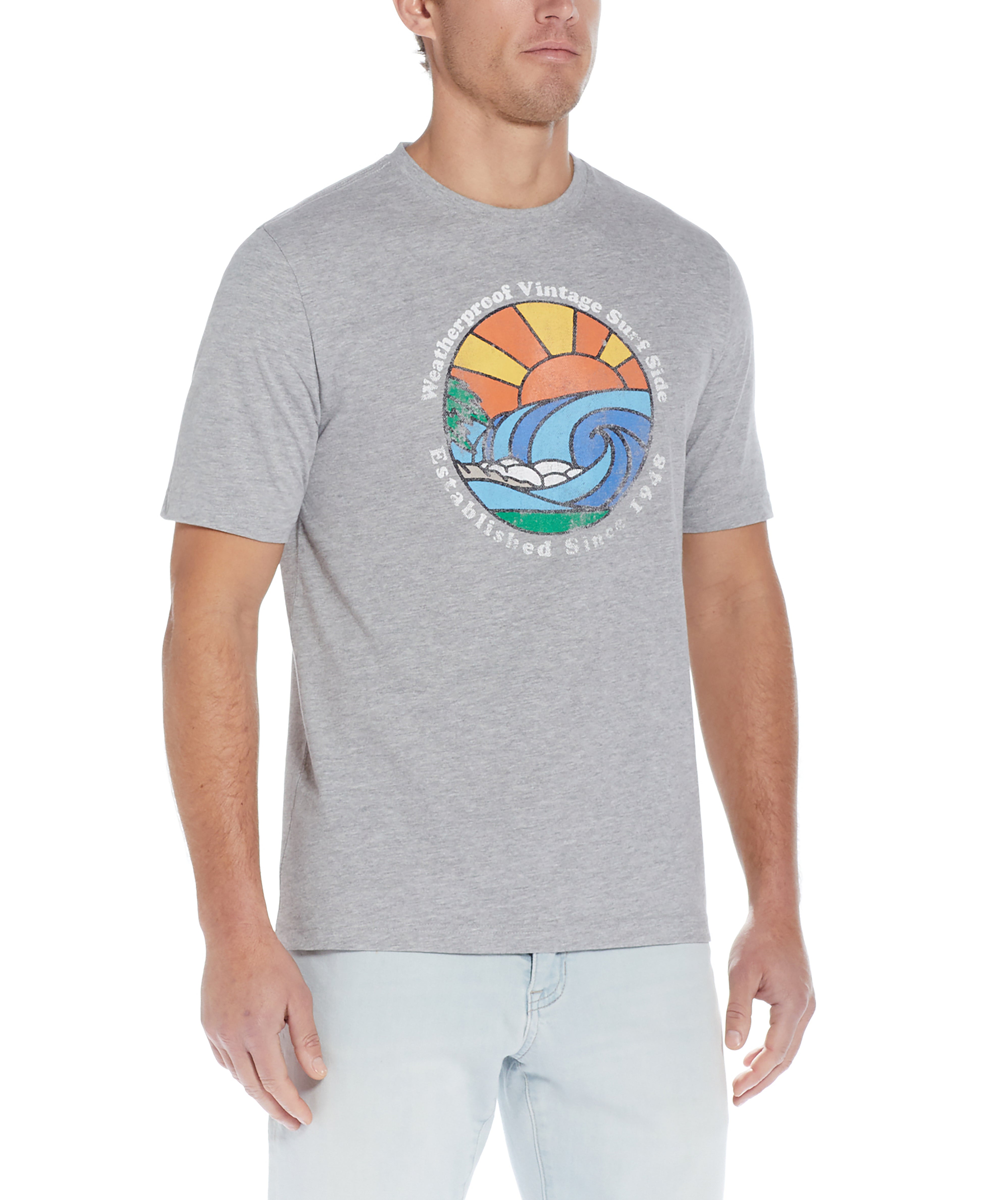 Graphic Tee In Grey Heather