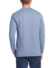 LONG SLEEVE STRIPE CREW IN VINTAGE INDIGO | Crafted Knits | Weatherproof Vintage