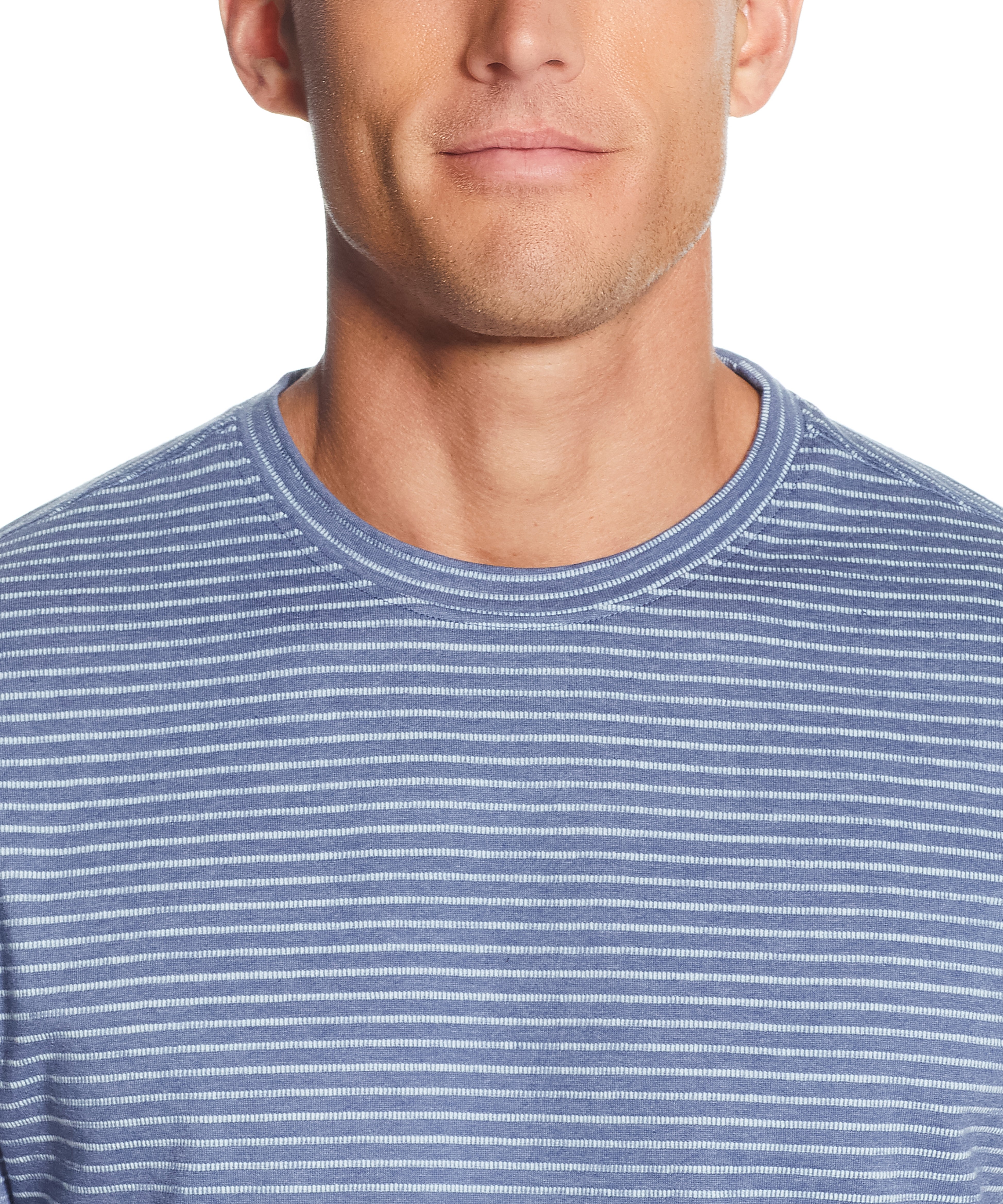 LONG SLEEVE STRIPE CREW IN VINTAGE INDIGO | Crafted Knits | Weatherproof Vintage