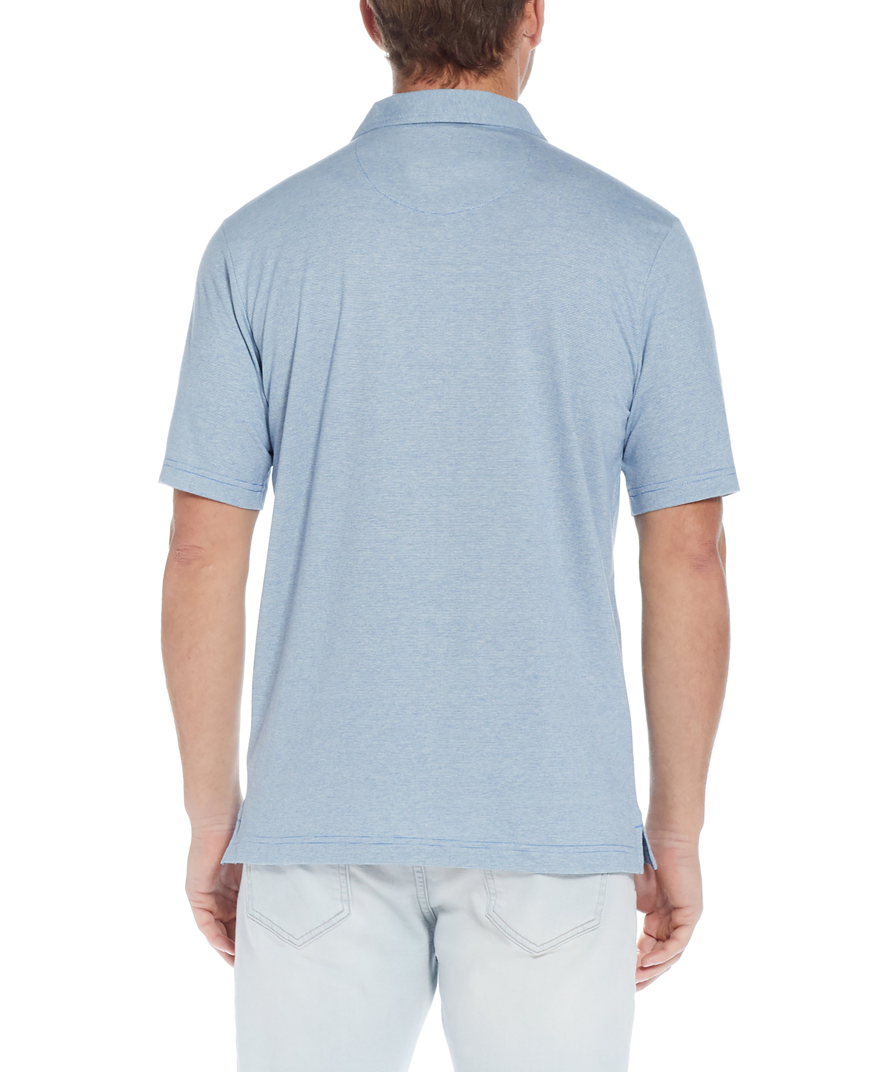 MINI STRIPE POLO IN STERLING BLUE HEATHER
