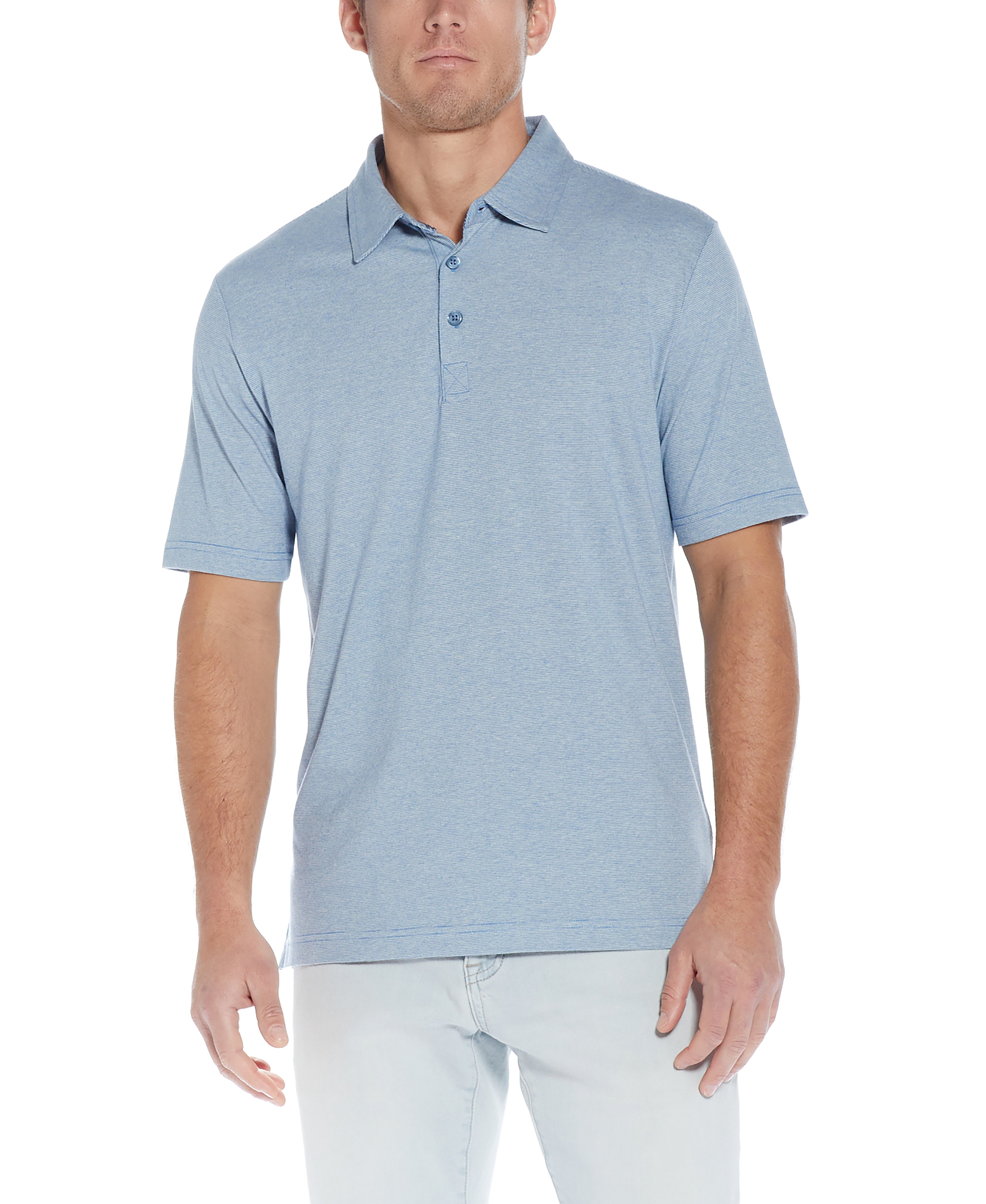 Mini Stripe Polo In Sterling Blue Heather | Weatherproof® Vintage