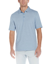 Mini Stripe Polo In Sterling Blue Heather