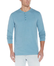 Long Sleeve Henley In Adriatic