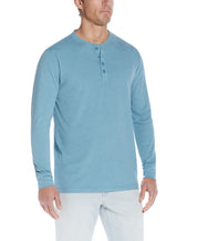 Long Sleeve Henley In Adriatic