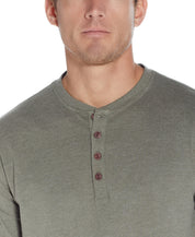 Long Sleeve Henley In Olive