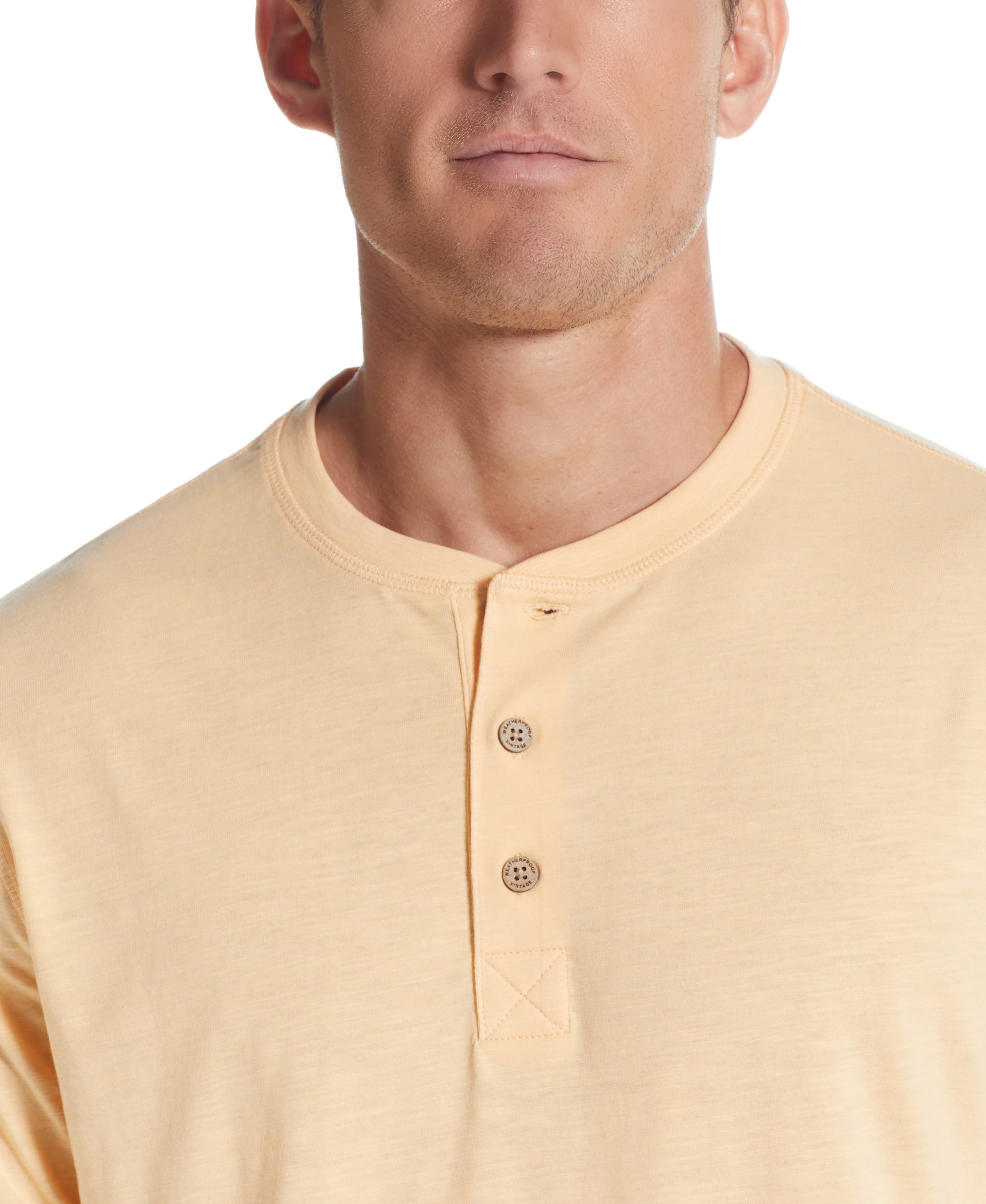SHORT SLEEVE HENLEY IN DESERT HEATHER