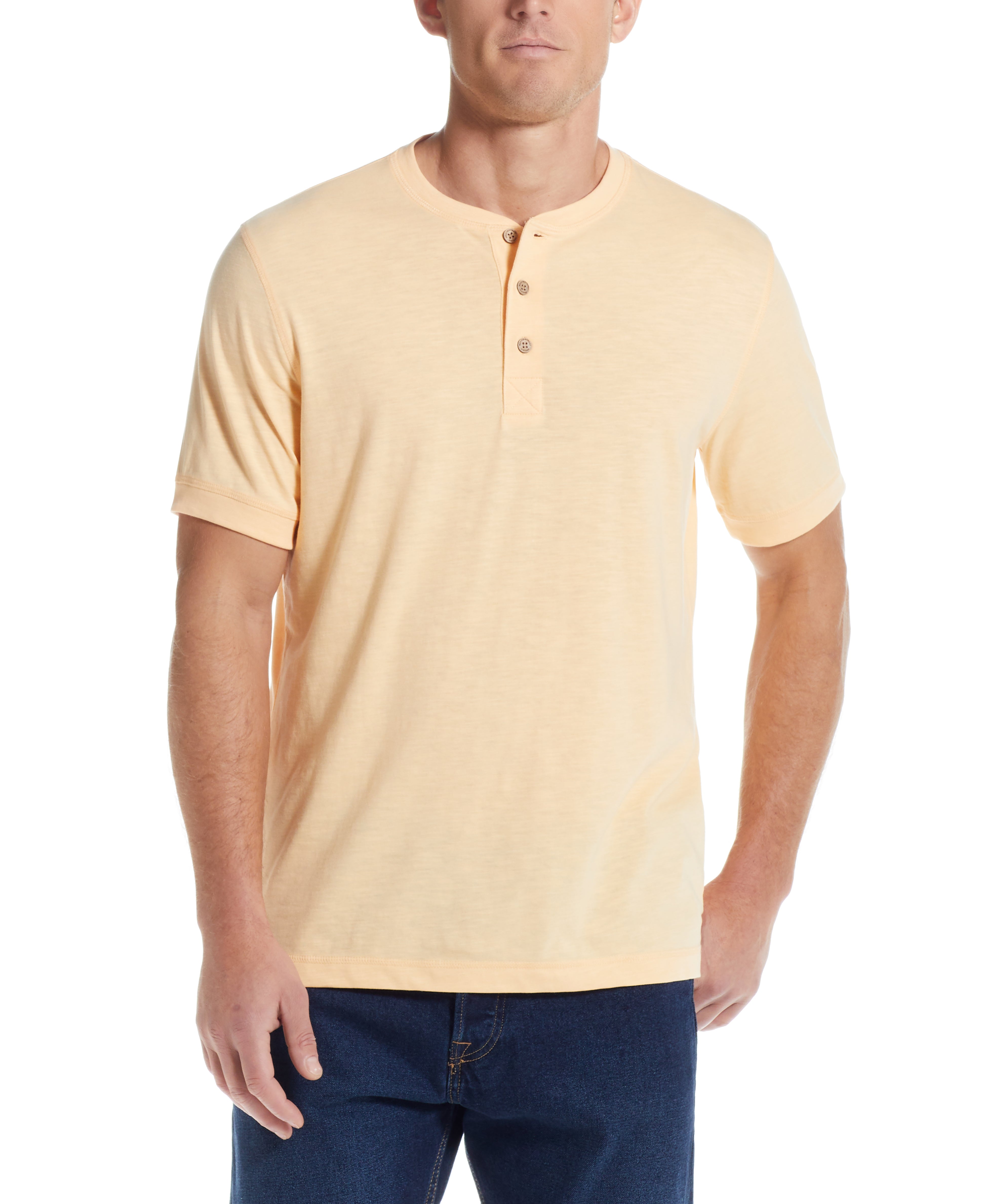 Short Sleeve Henley In Desert Heather