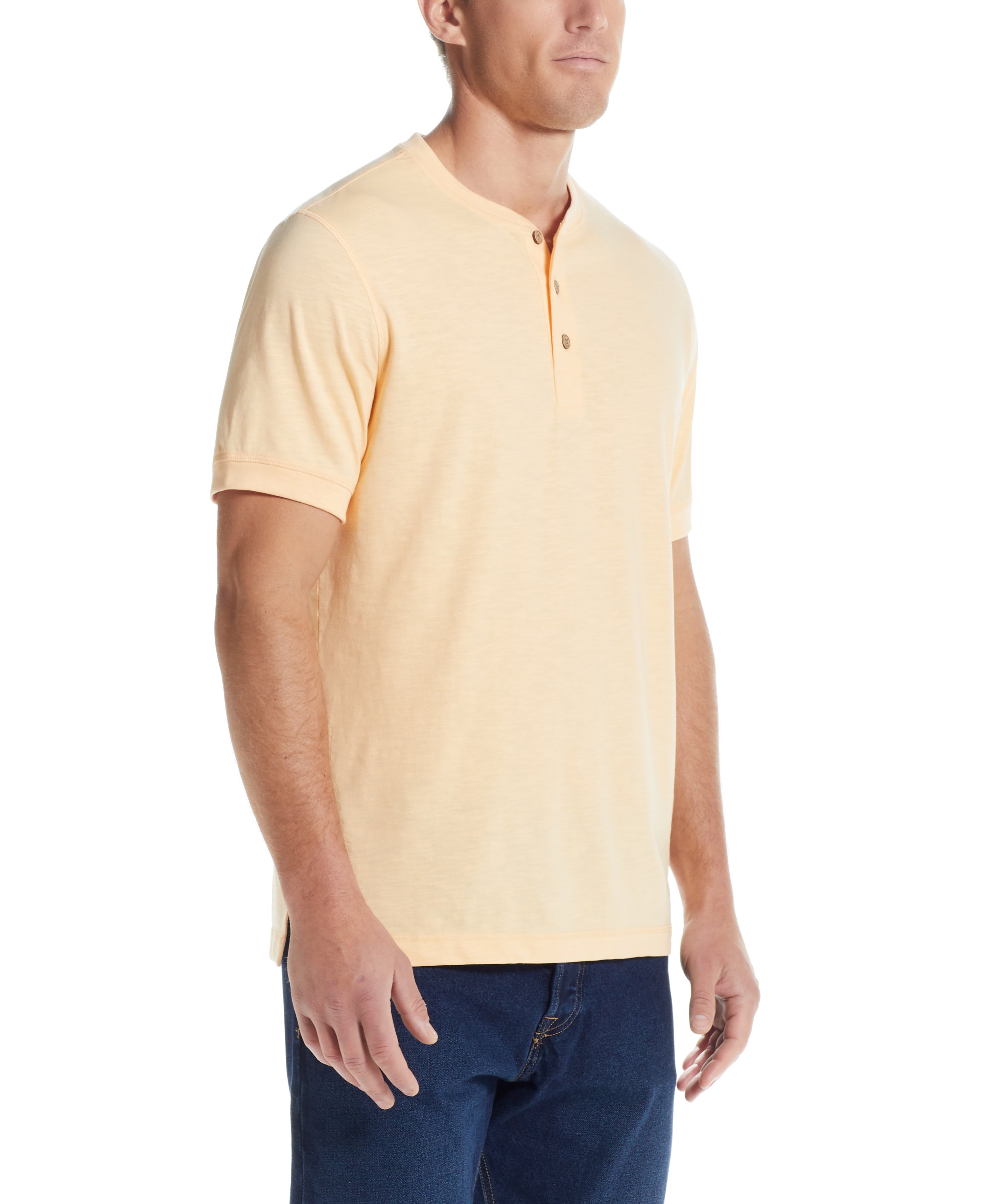 SHORT SLEEVE HENLEY IN DESERT HEATHER