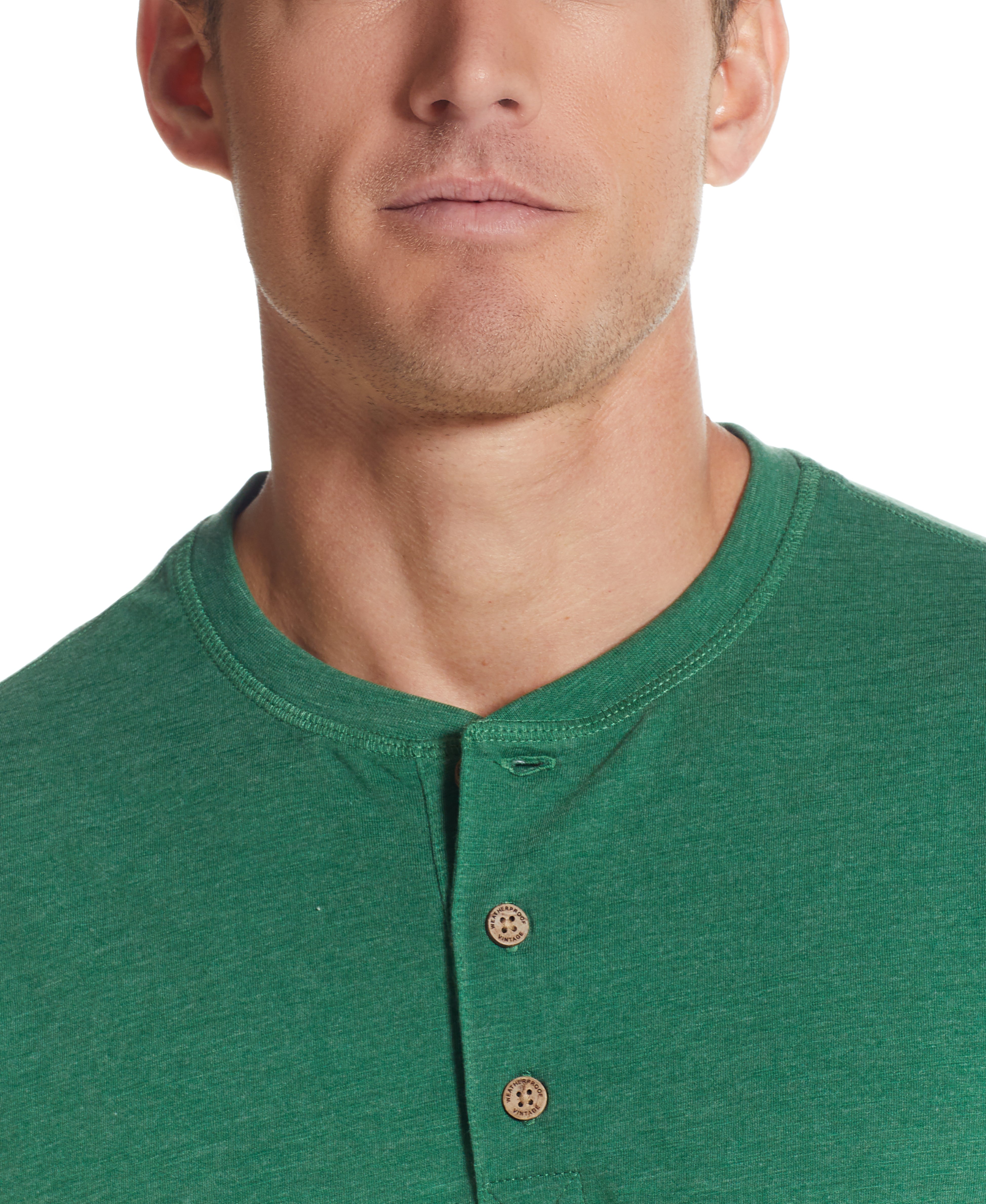 Short Sleeve Henley In Fairway Heather