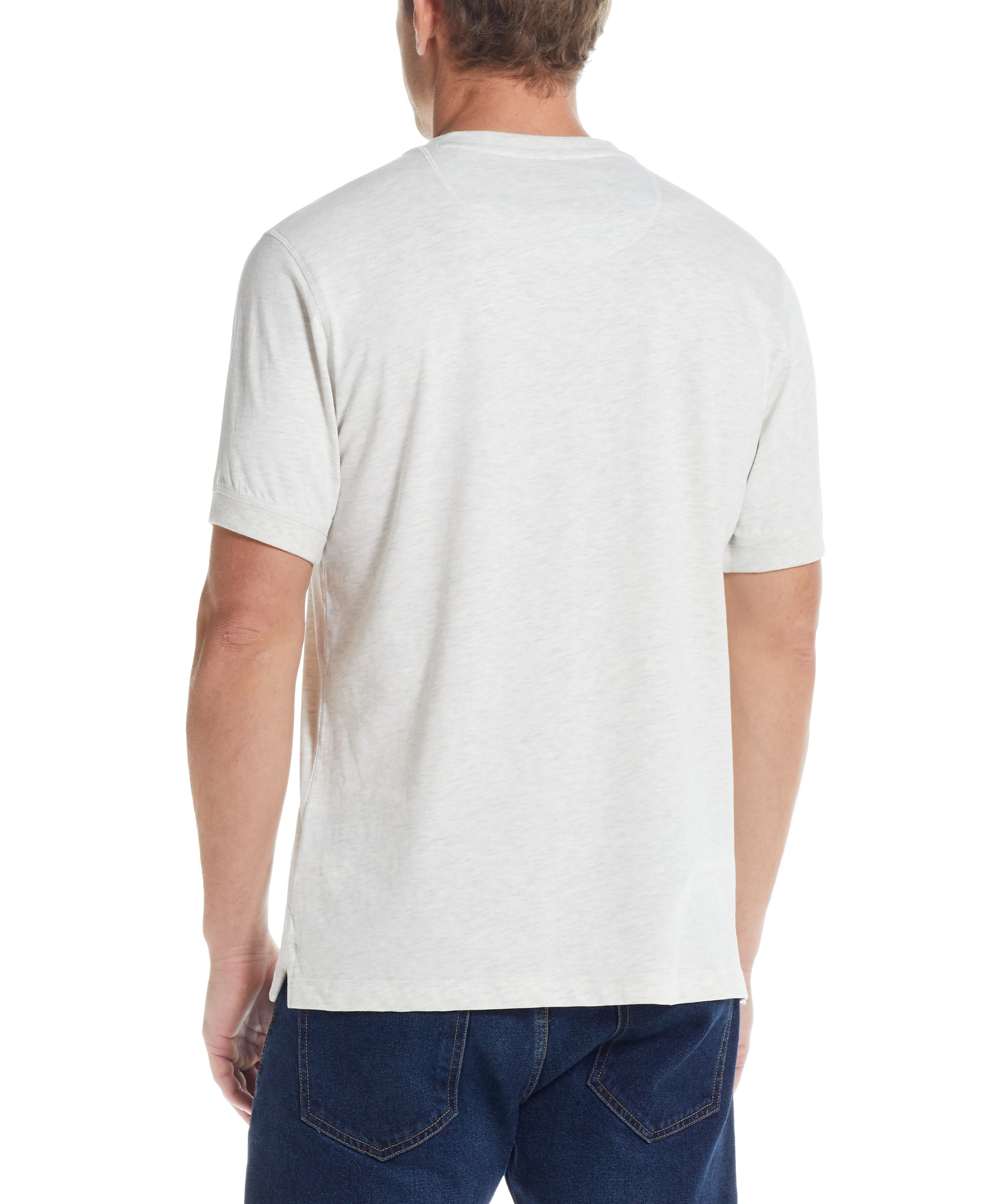 SHORT SLEEVE HENLEY IN OATMEAL
