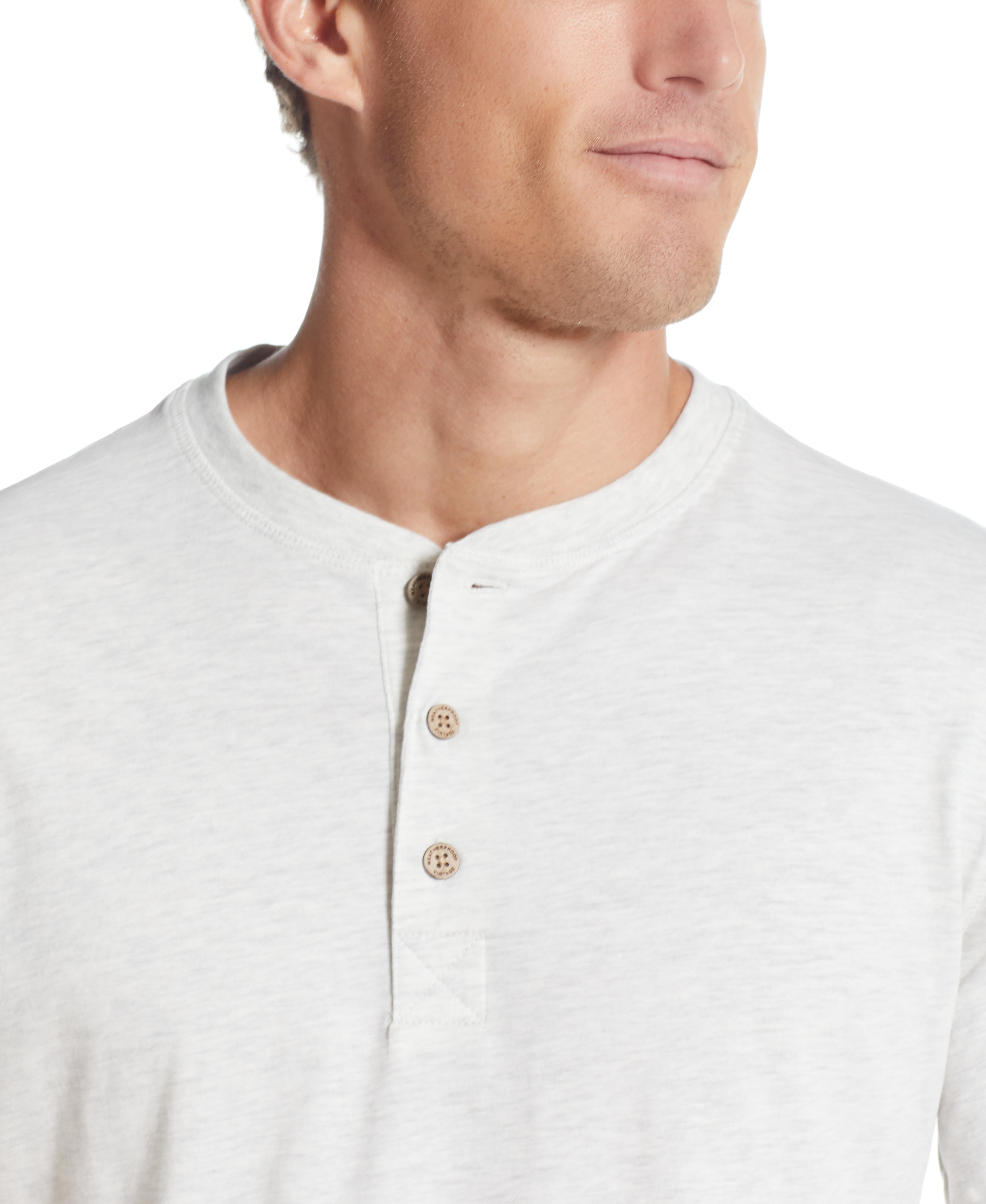 SHORT SLEEVE HENLEY IN OATMEAL