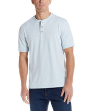 SHORT SLEEVE HENLEY IN SPRING SKY