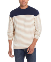 Striped Crew Neck In Linen Heather | Sweaters | Weatherproof Vintage