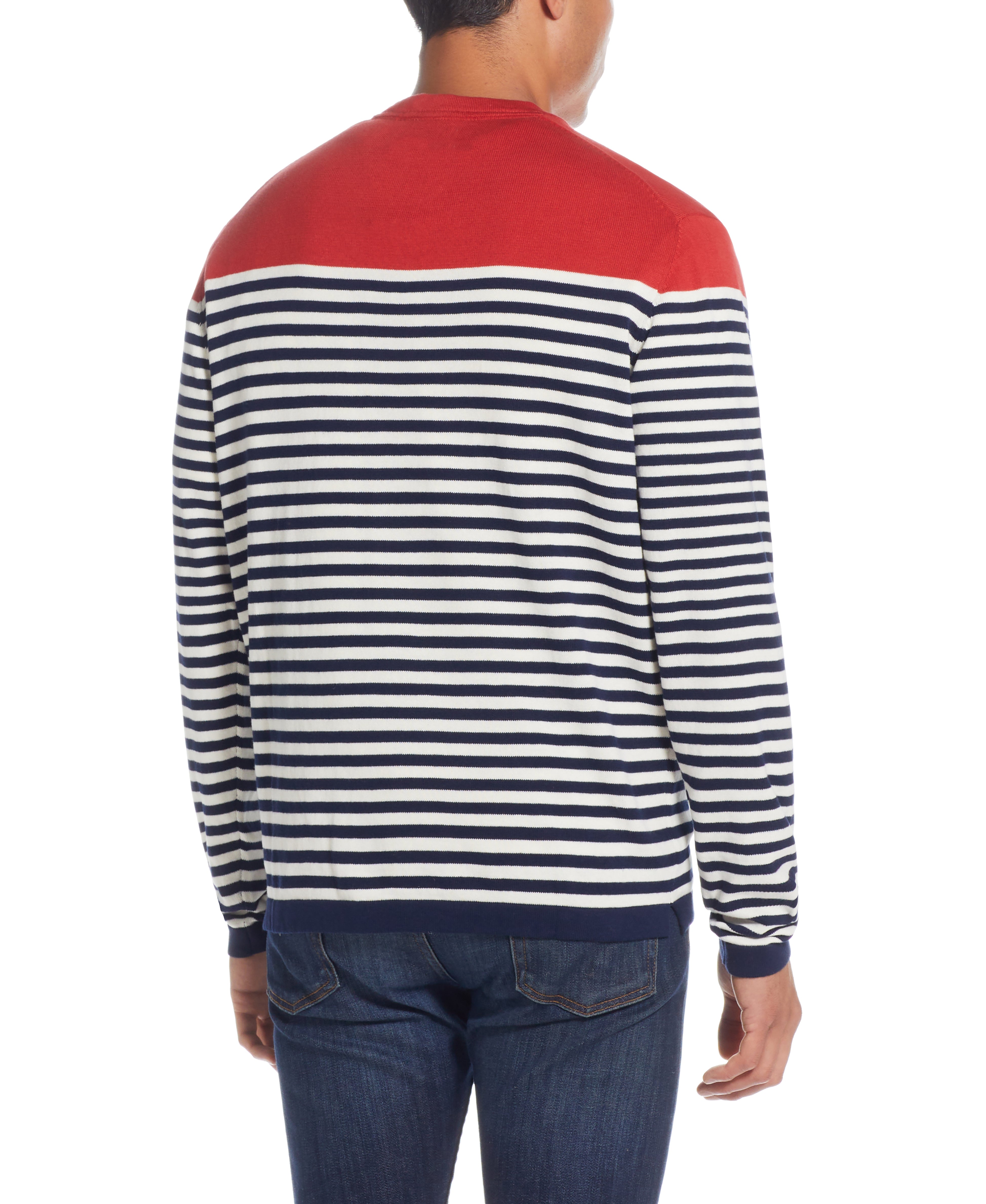 Striped Crew Neck In New Navy