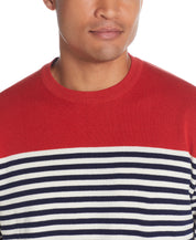 Striped Crew Neck In New Navy