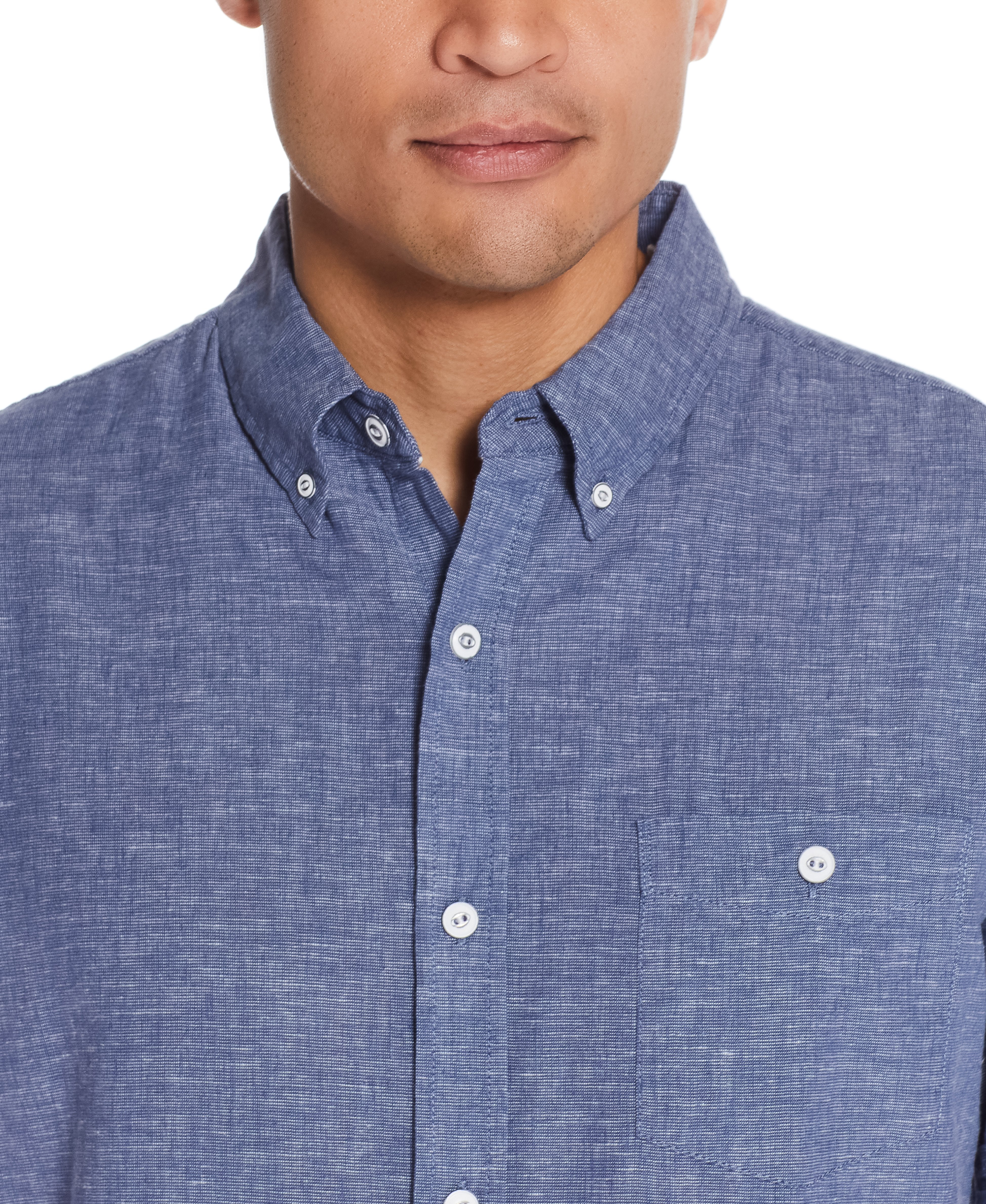 SHORT SLEEVE SOLID LINEN COTTON in ENSIGN BLUE